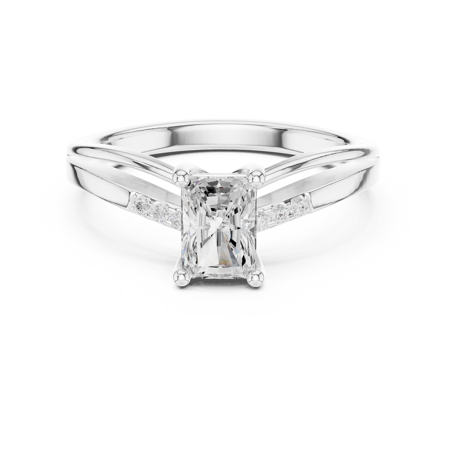 Round Side Stone Lab Grown Diamond Ring