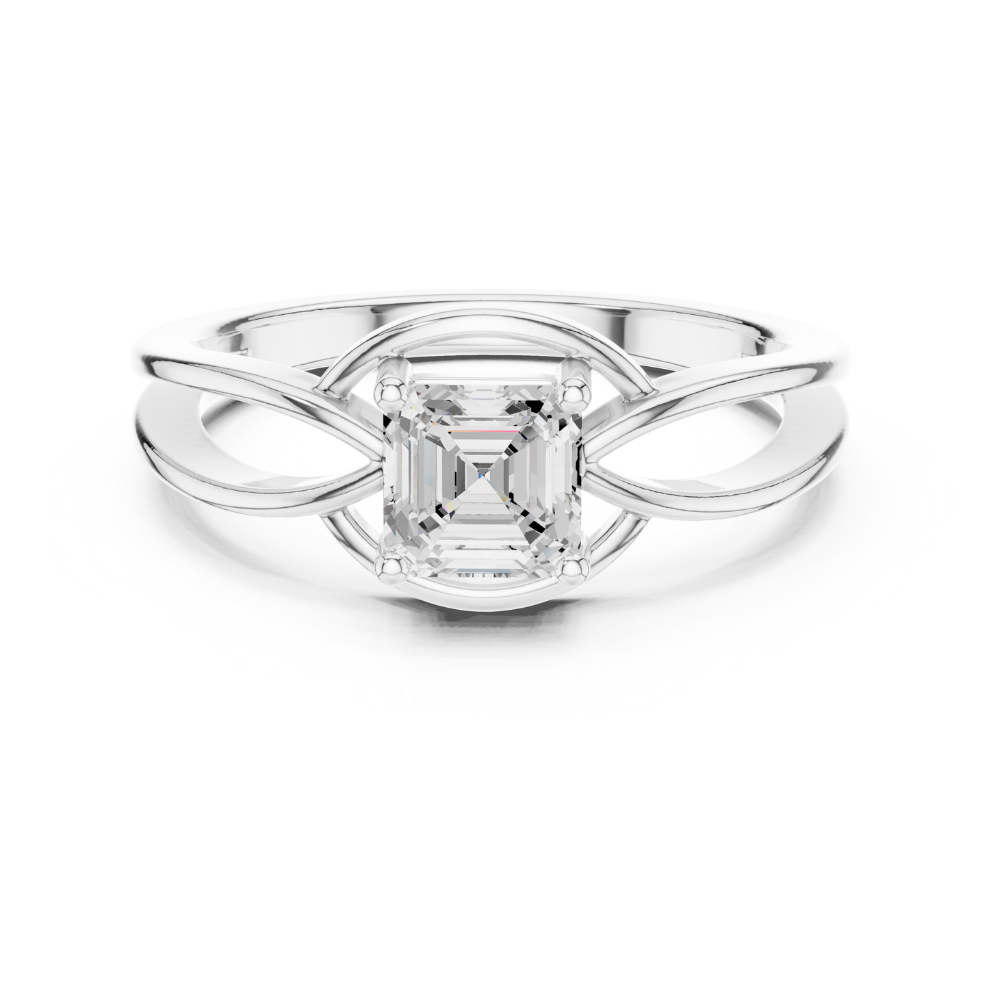 Asscher Solitaire Lab Grown Diamond Ring