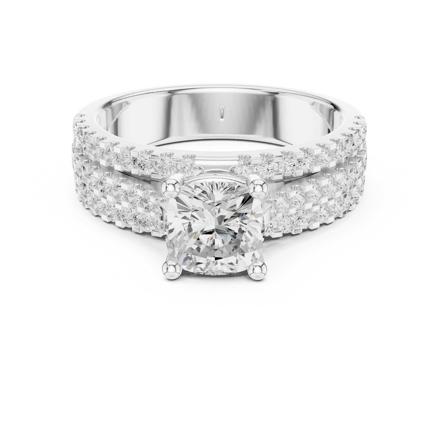Round Pave Lab Grown Diamond Ring