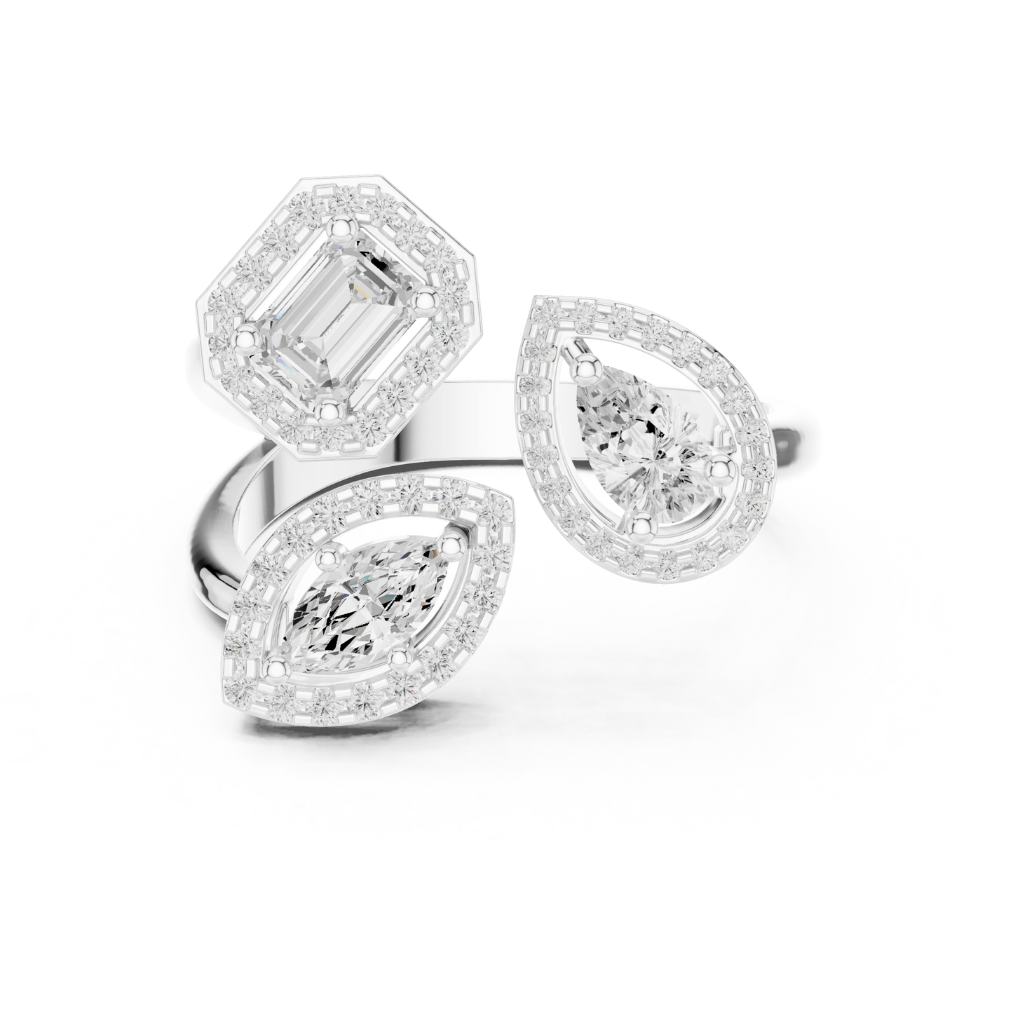 Mixed Shape Lab Grown Diamond Halo Ring