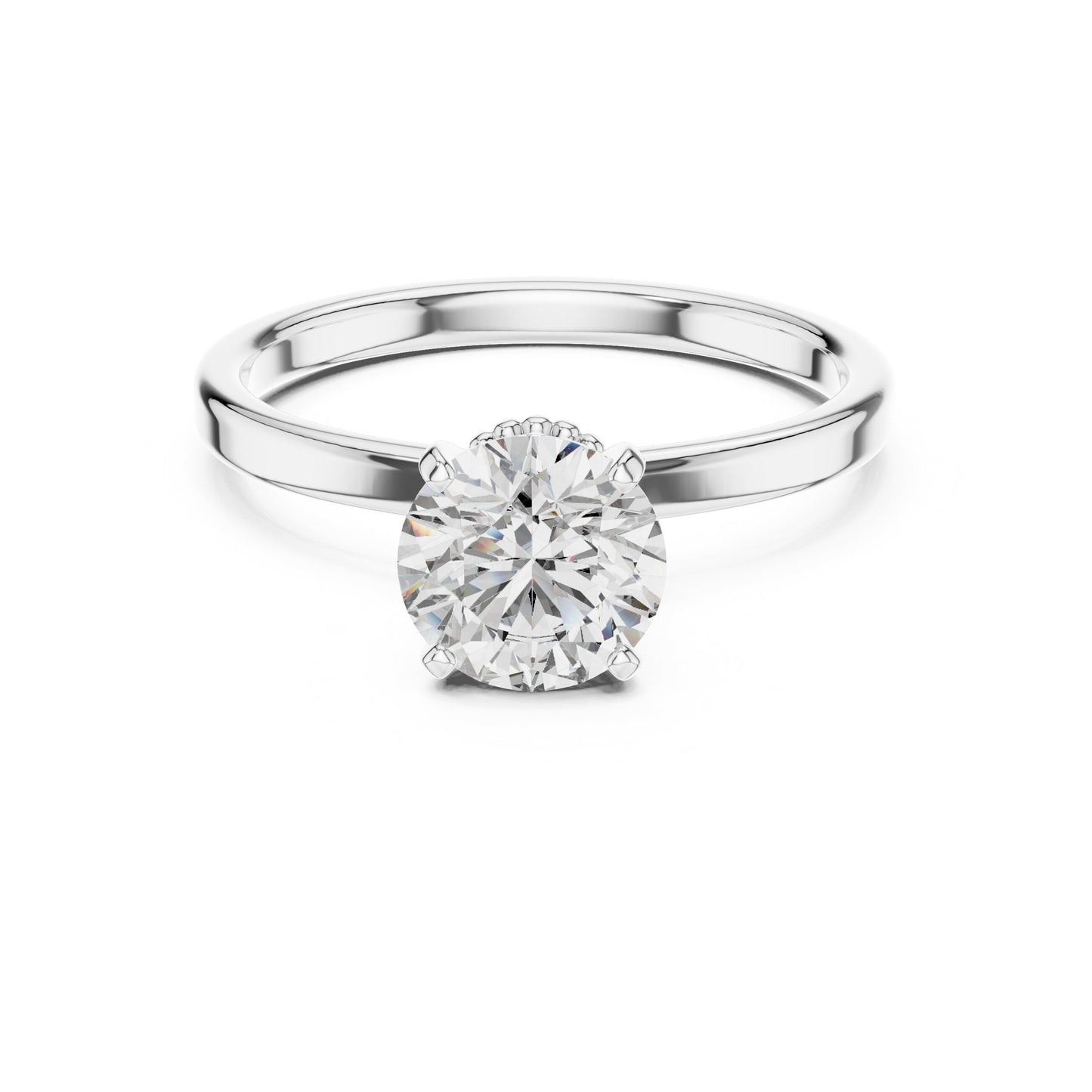 Round Solitaire Lab Grown Diamond Ring