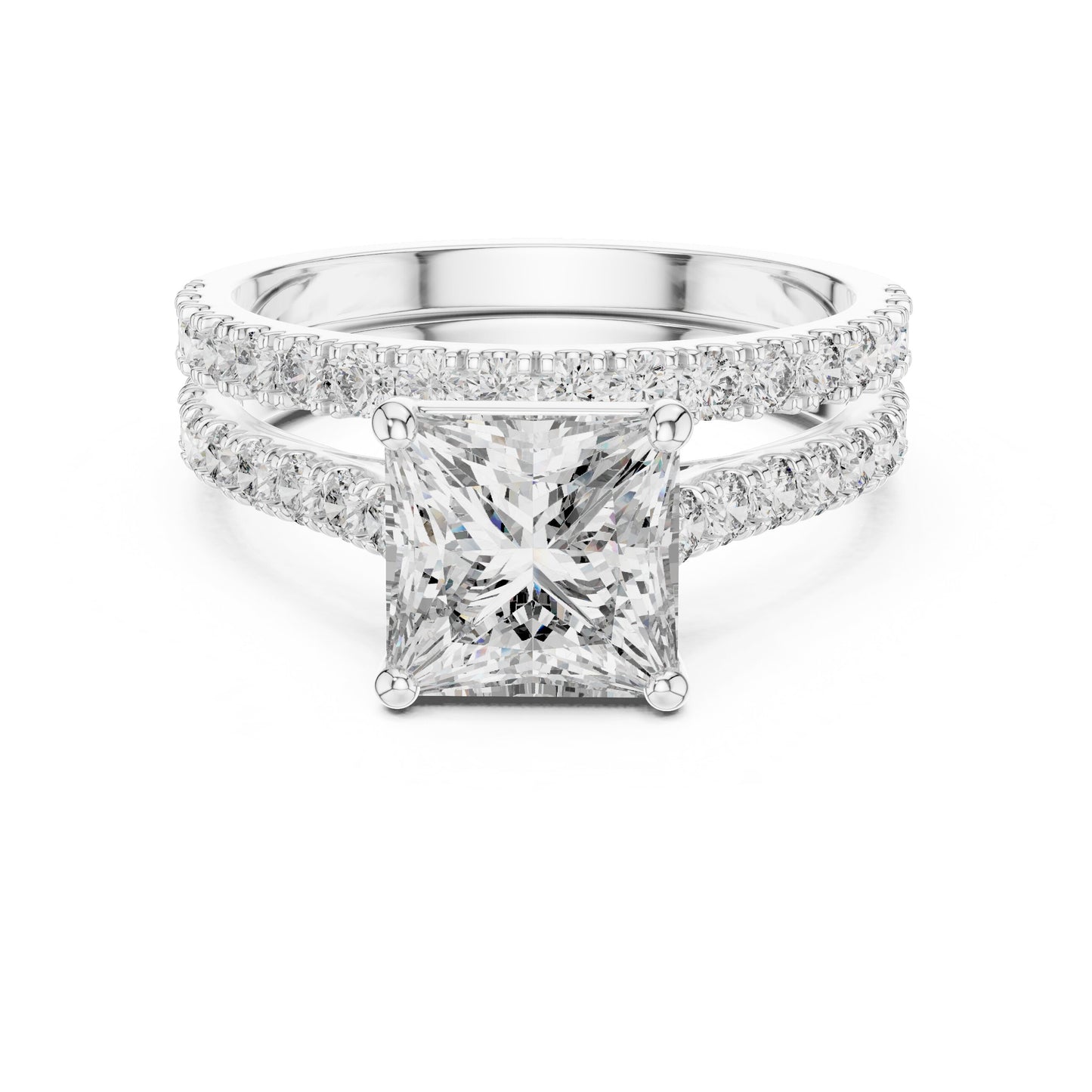 Mixed Shape Lab Grown Diamond Side Stone Ring