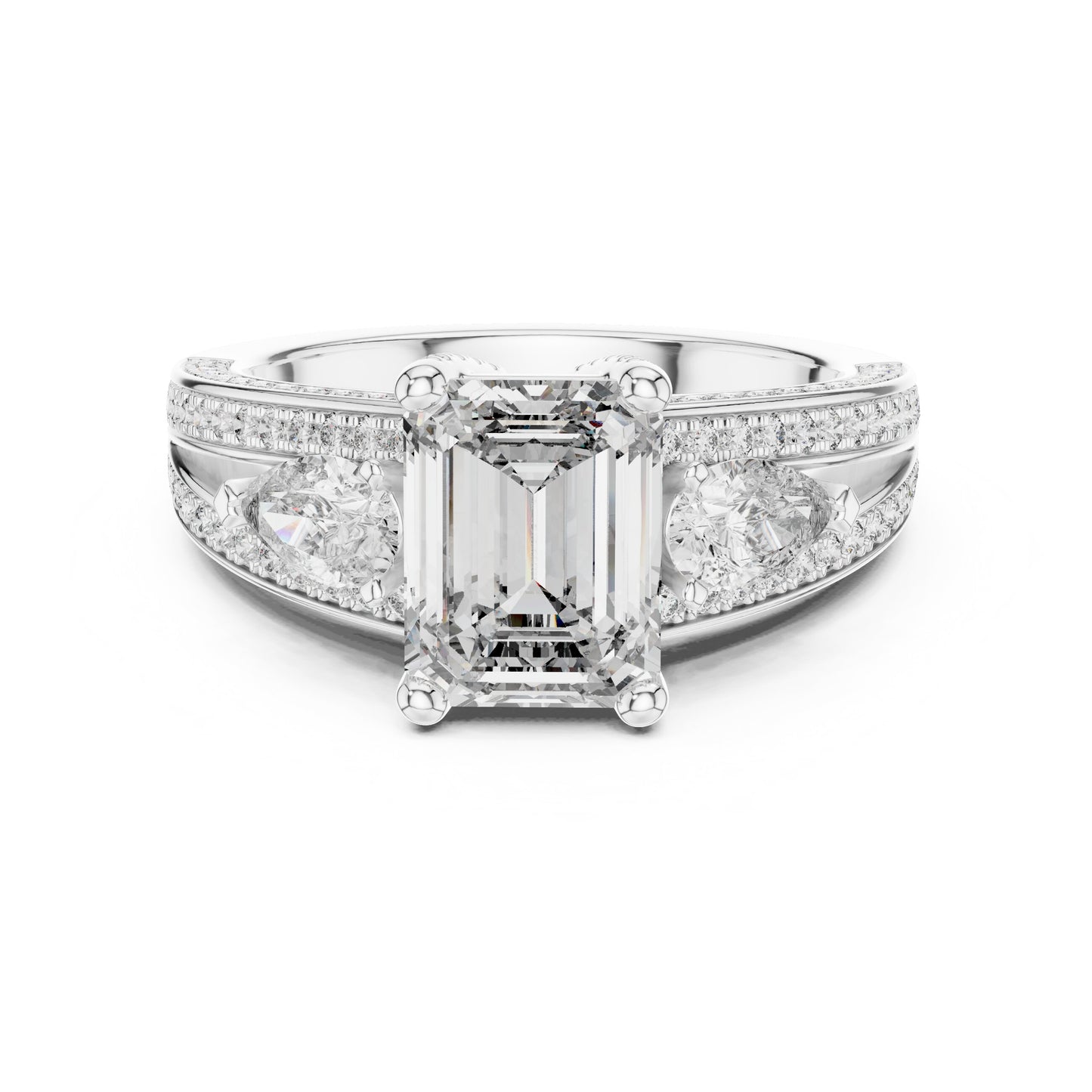 Mixed Shape Lab Grown Diamond Halo Ring