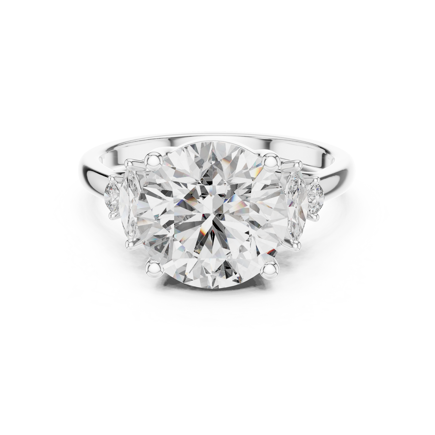 Mixed Shape Lab Grown Diamond Side Stone Ring