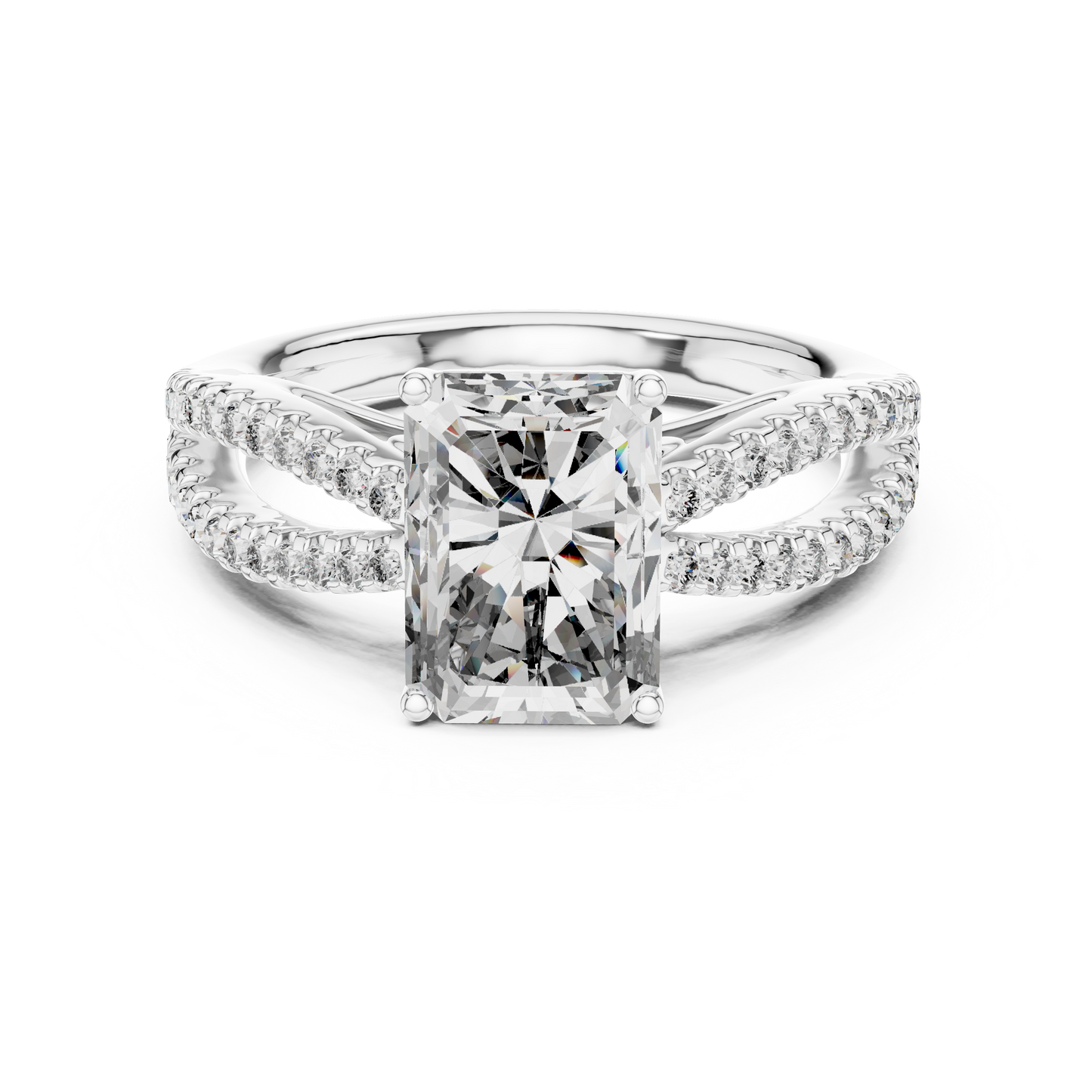 Mixed Shape Lab Grown Diamond Side Stone Ring