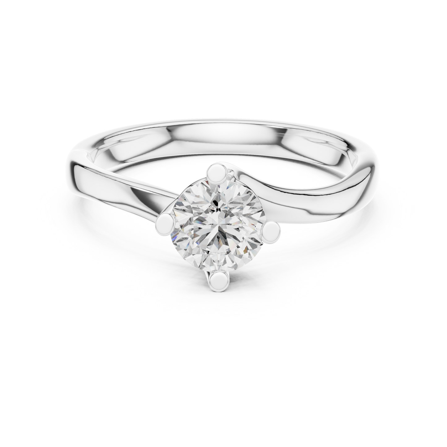 Round Solitaire Lab Grown Diamond Ring