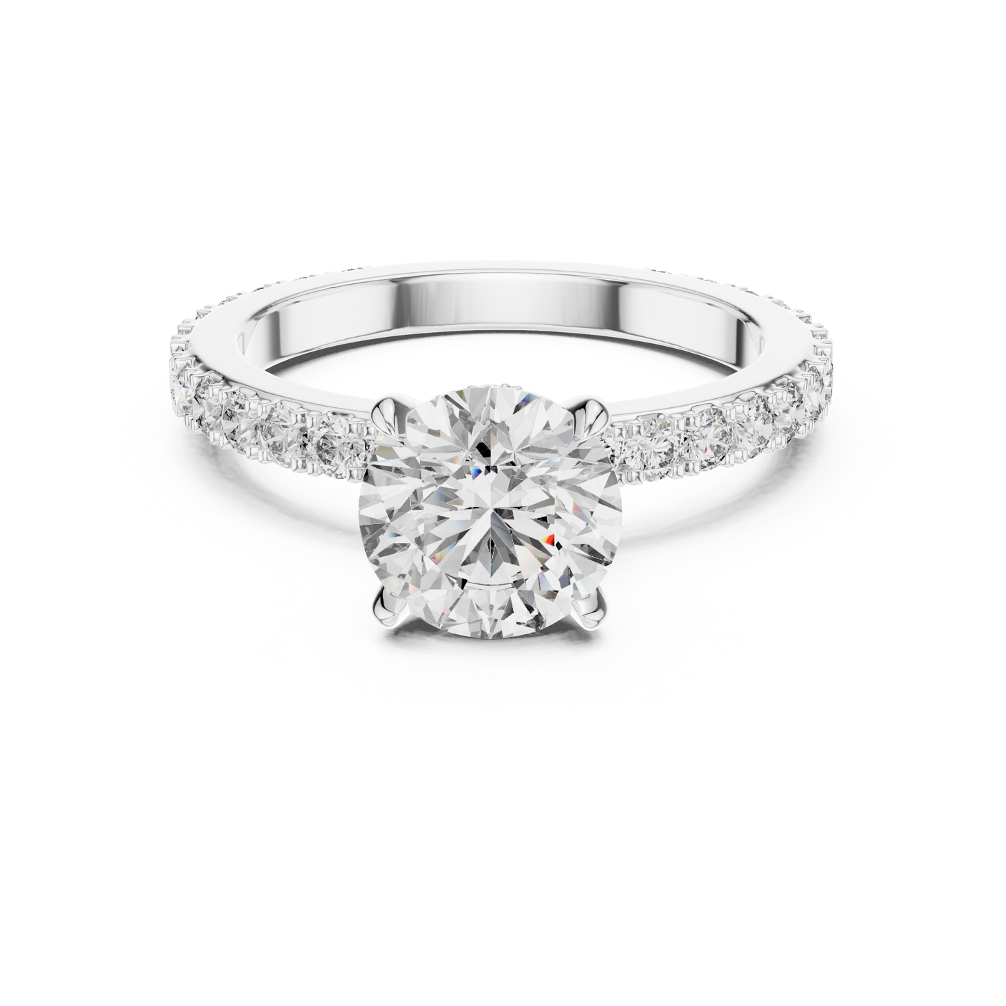 Round Pave Lab Grown Diamond Ring