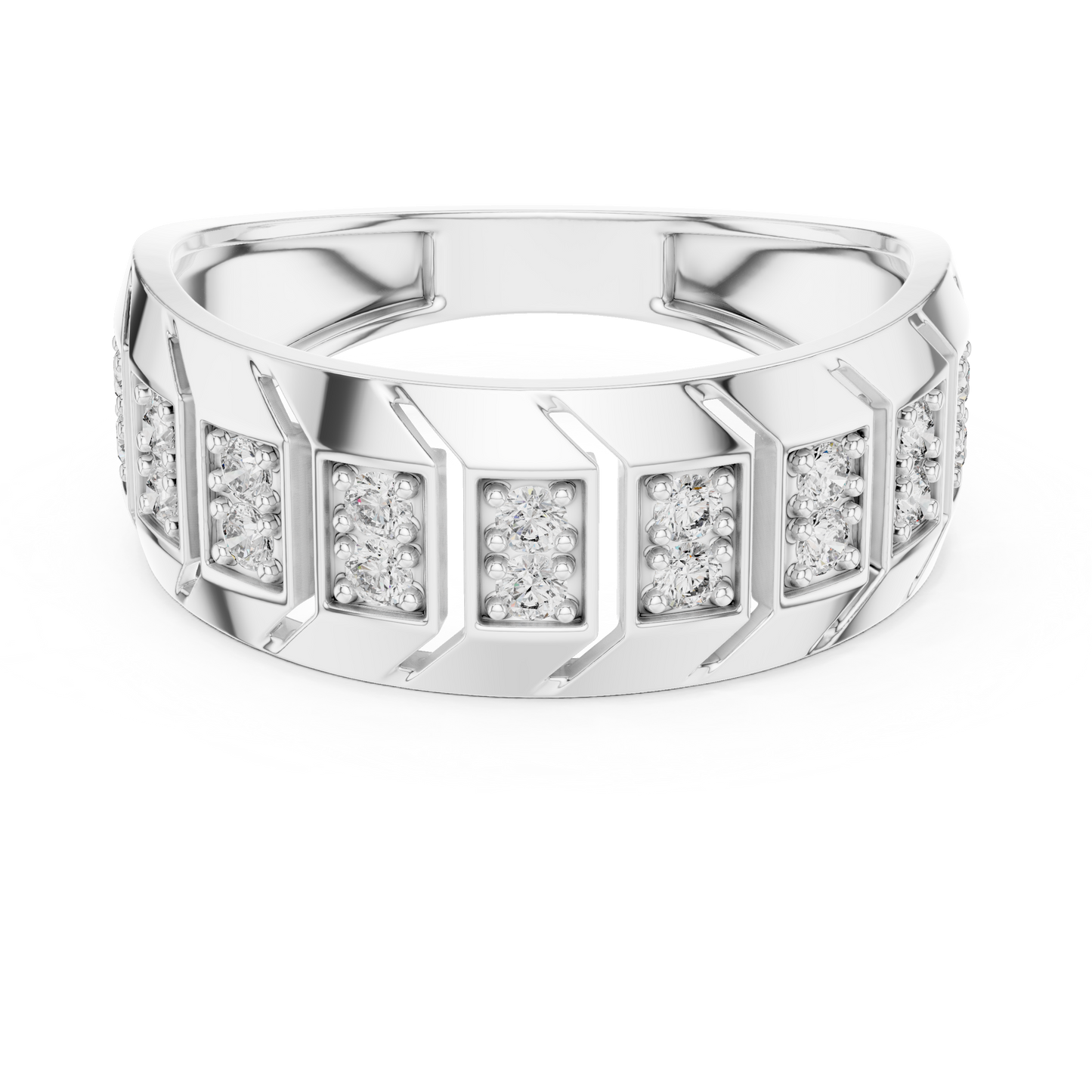 Round Side Stone Lab Grown Diamond Ring