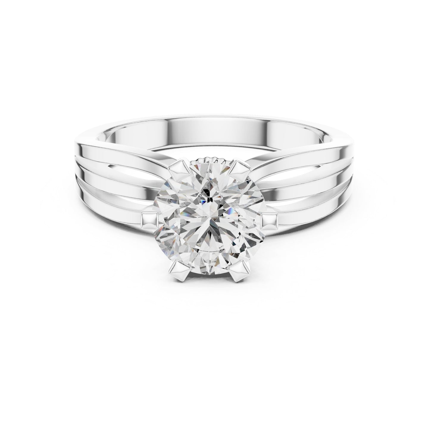 Round Solitaire Lab Grown Diamond Ring
