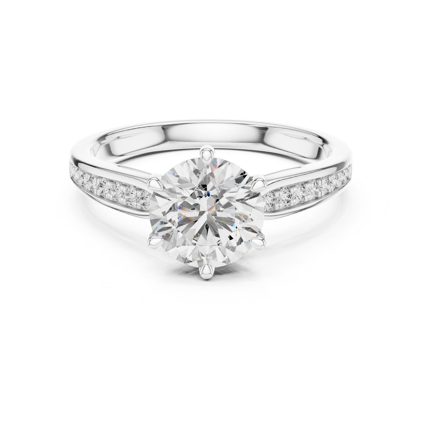 Round Pave Lab Grown Diamond Ring