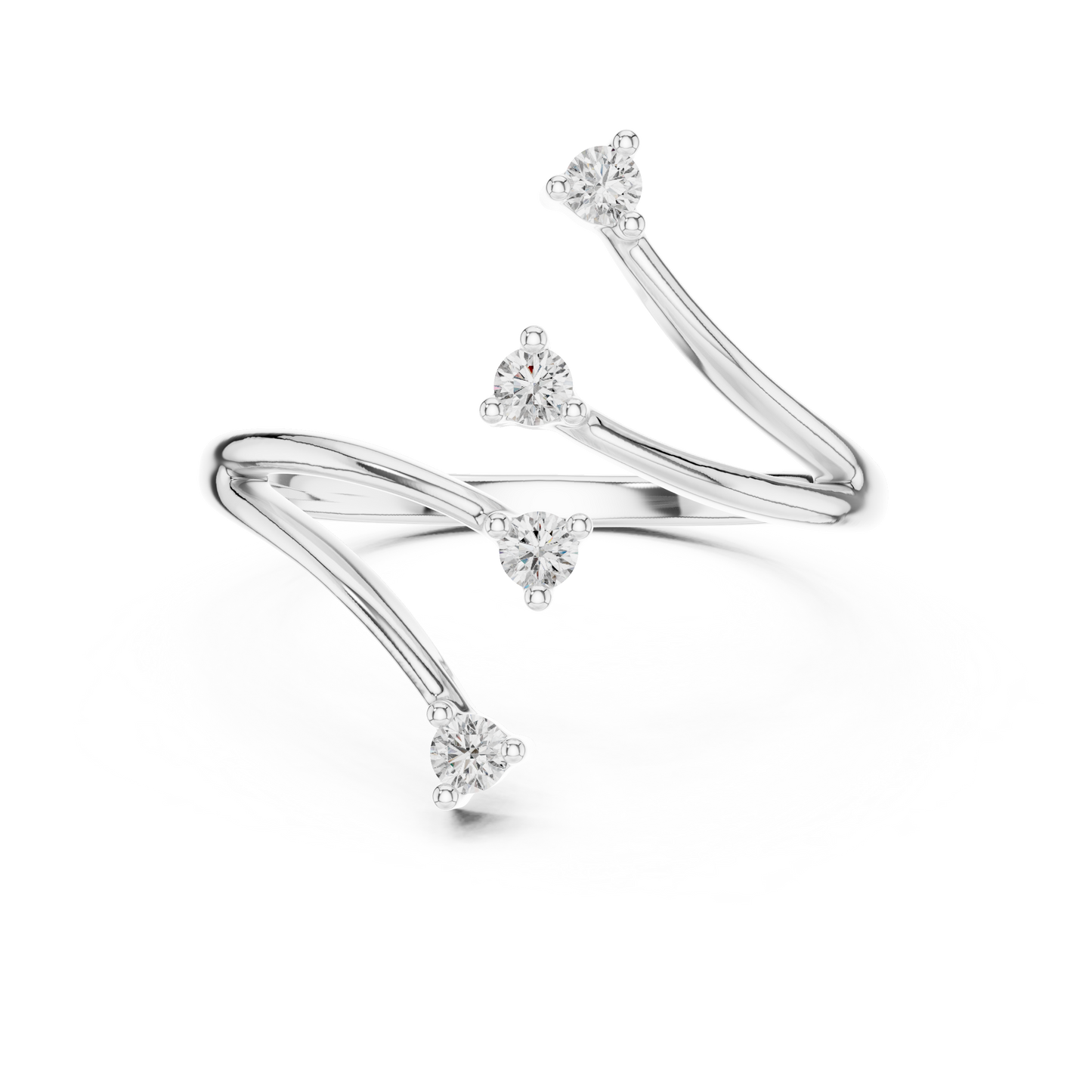 Round Side Stone Lab Grown Diamond Ring