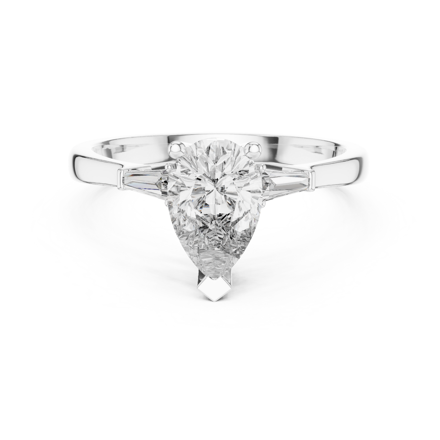 Oval Side Stone Lab Grown Diamond Ring