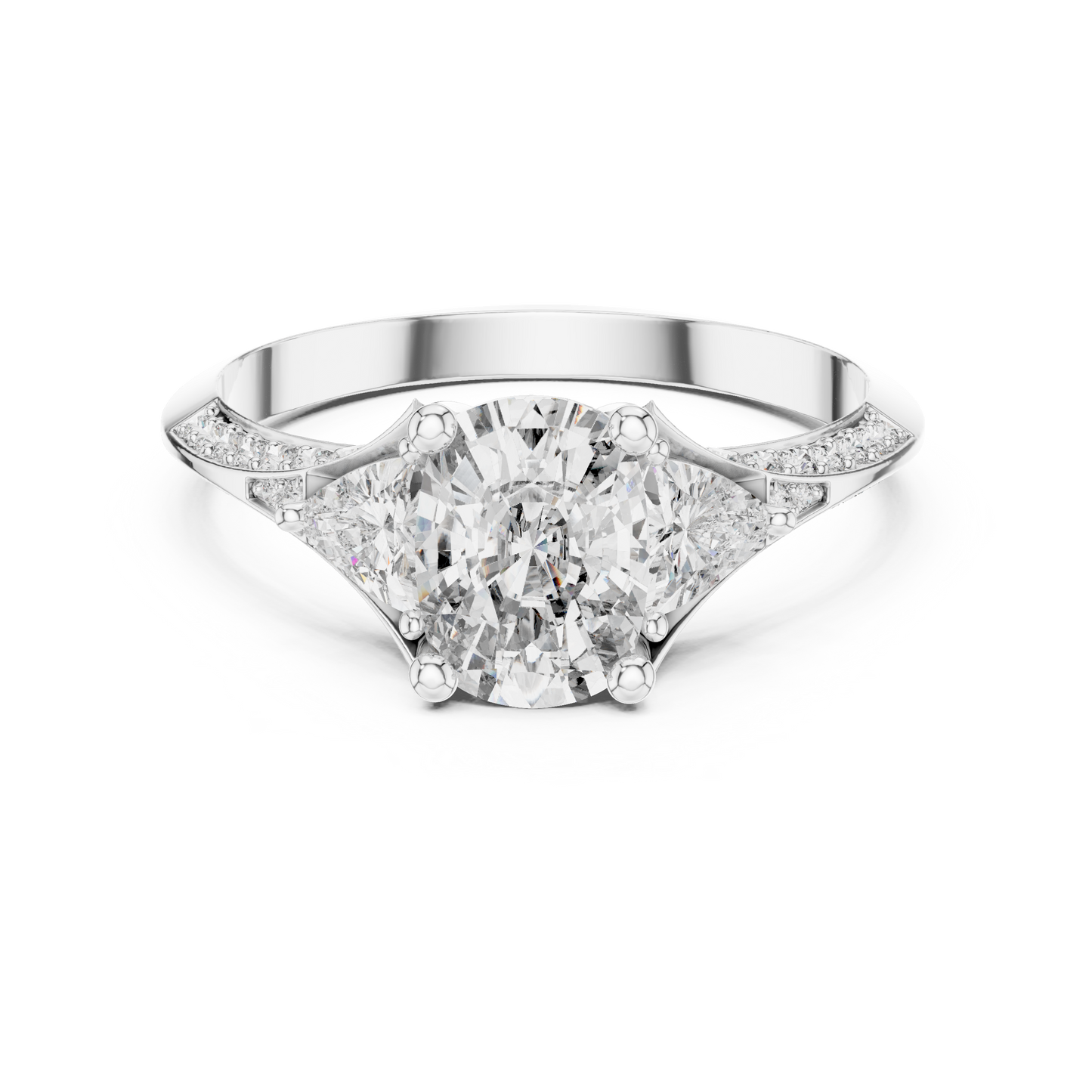 Mixed Shape Lab Grown Diamond Side Stone Ring