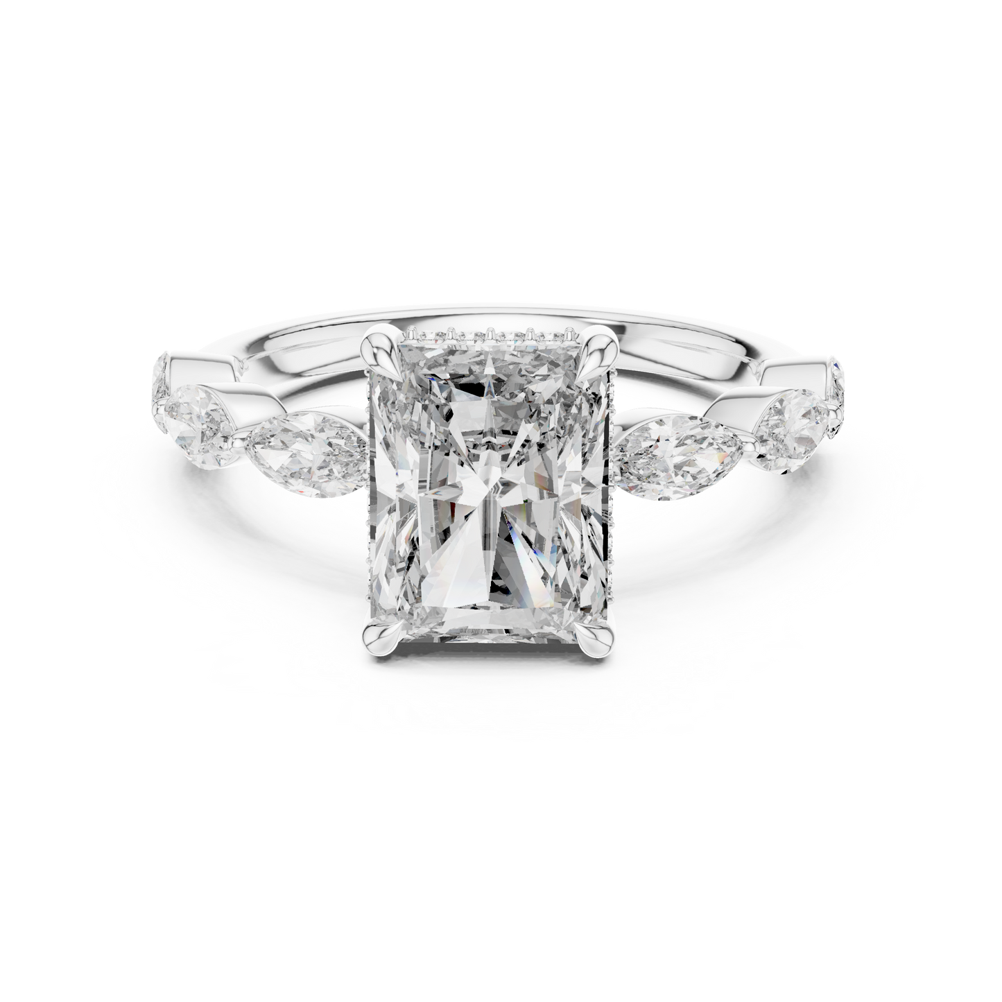 Mixed Shape Lab Grown Diamond Side Stone Ring