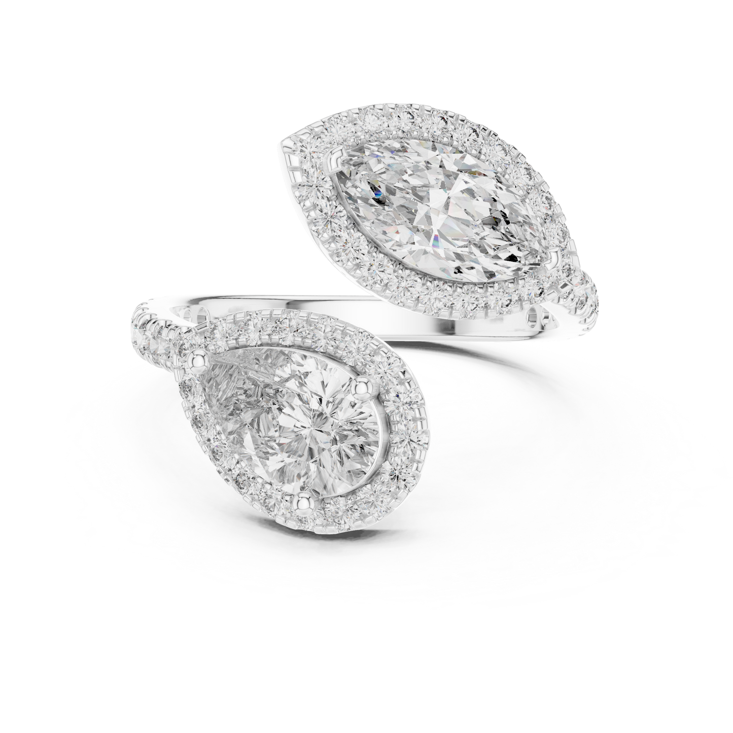 Mixed Shape Lab Grown Diamond Halo Ring