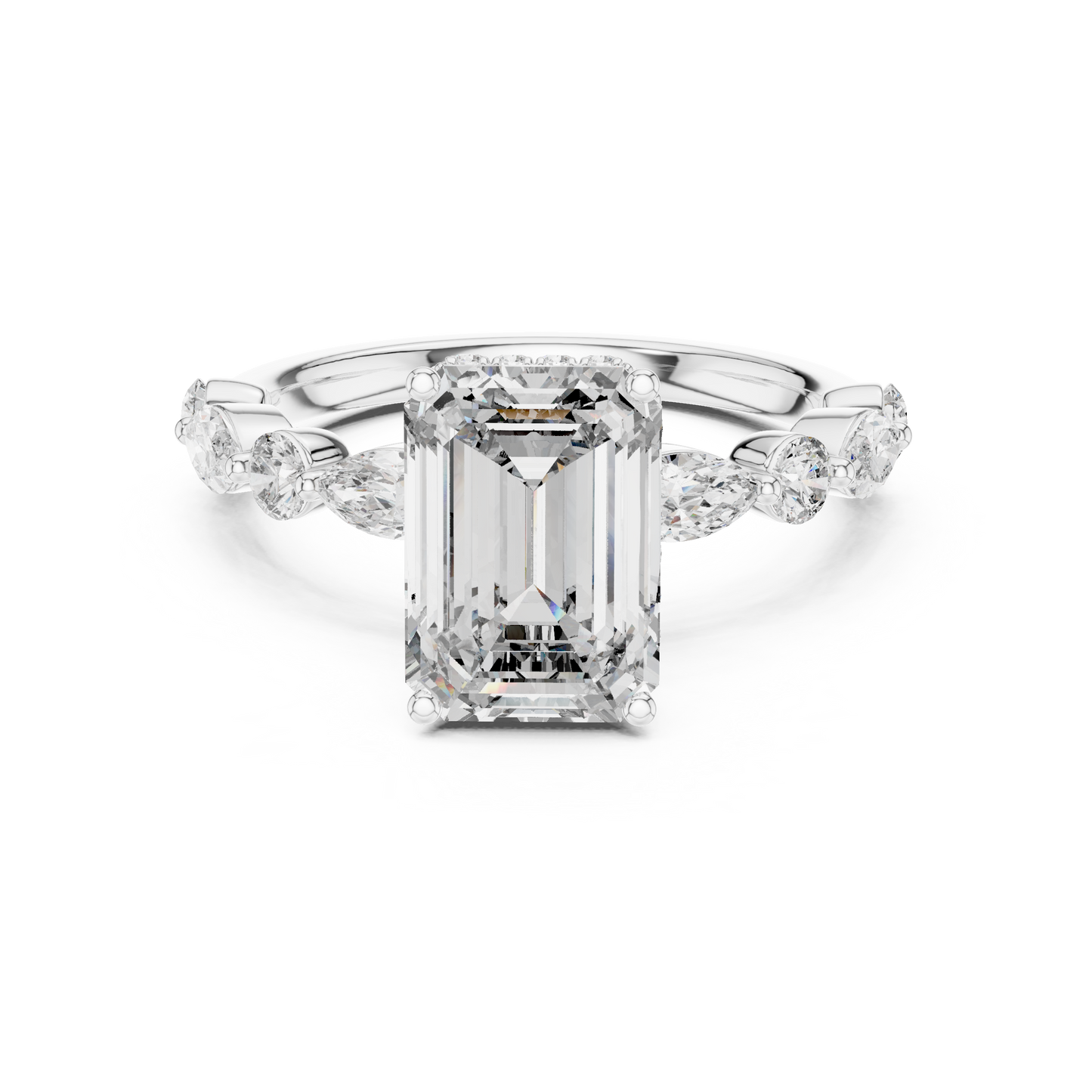 Mixed Shape Lab Grown Diamond Side Stone Ring