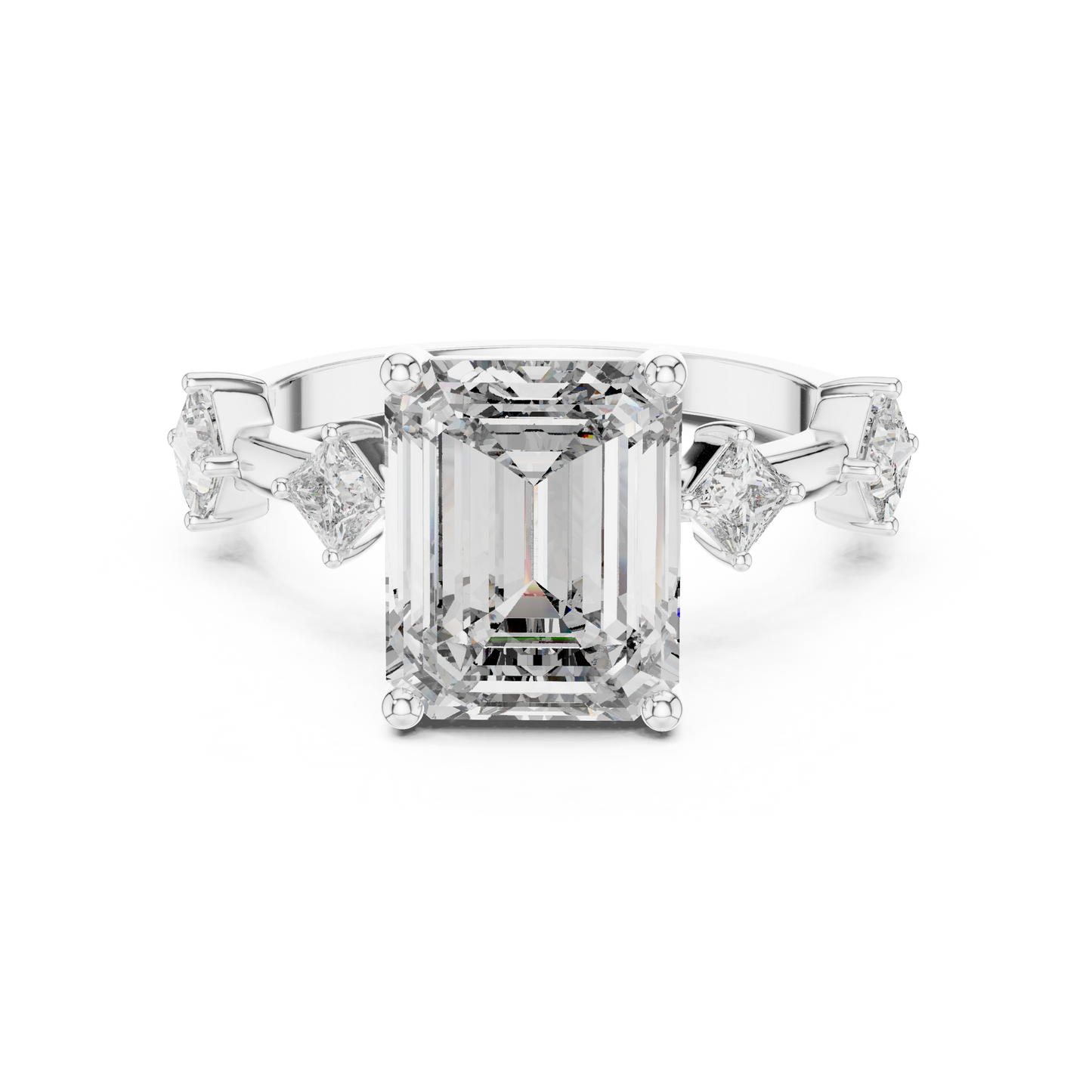 Mixed Shape Lab Grown Diamond Side Stone Ring