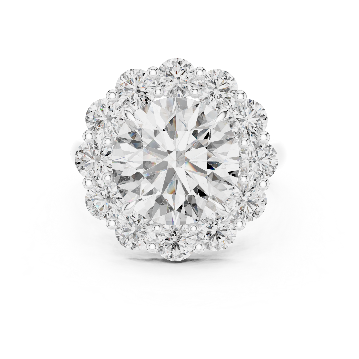 Round Halo Lab Grown Diamond Ring