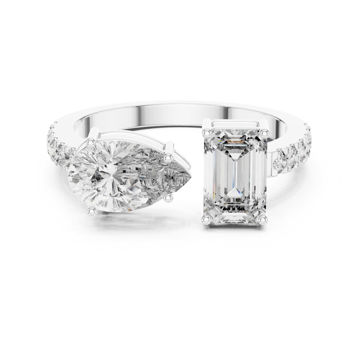 Mixed Shape Lab Grown Diamond Side Stone Ring