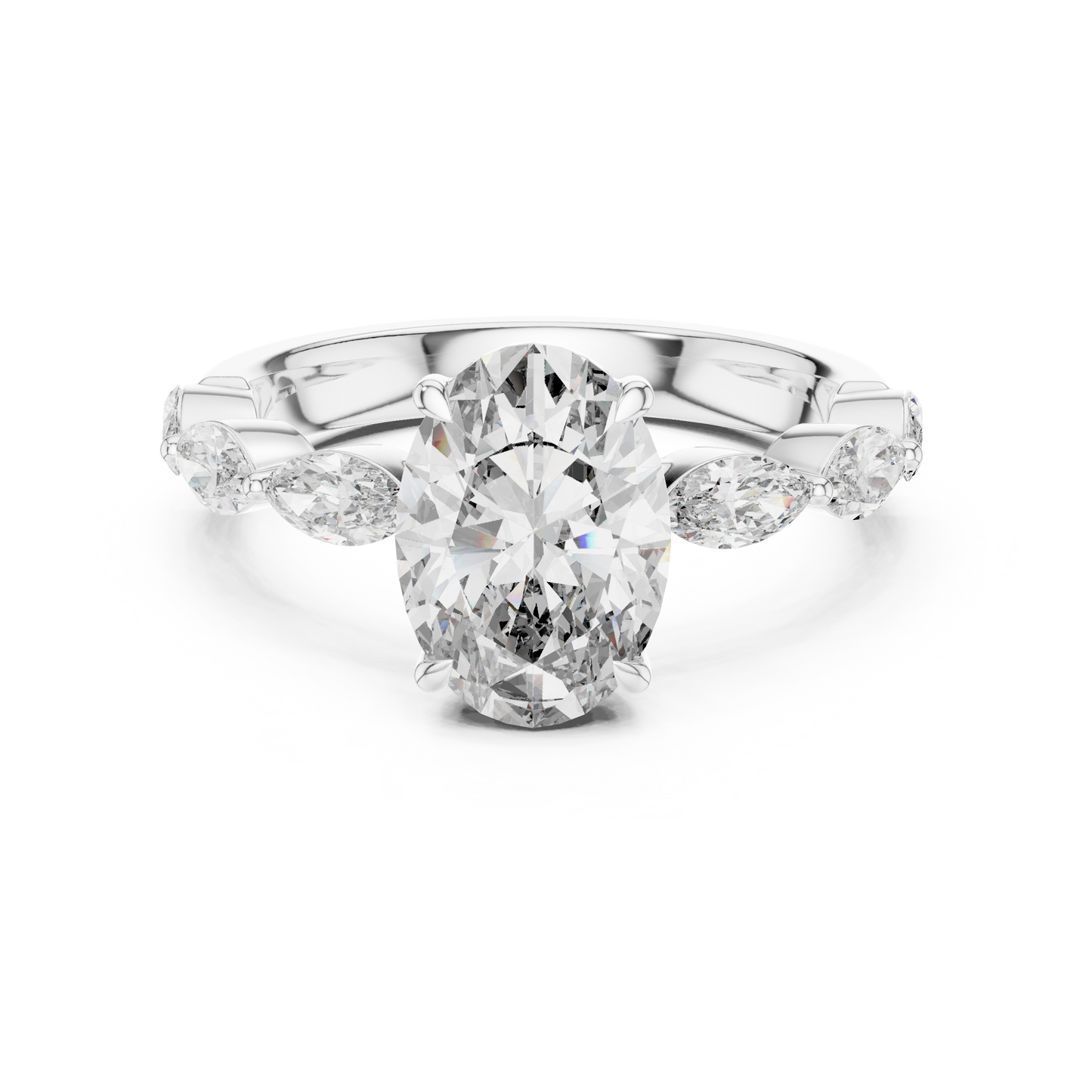 Mixed Shape Lab Grown Diamond Side Stone Ring