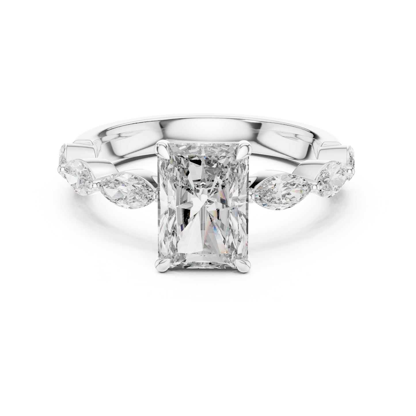 Mixed Shape Lab Grown Diamond Side Stone Ring