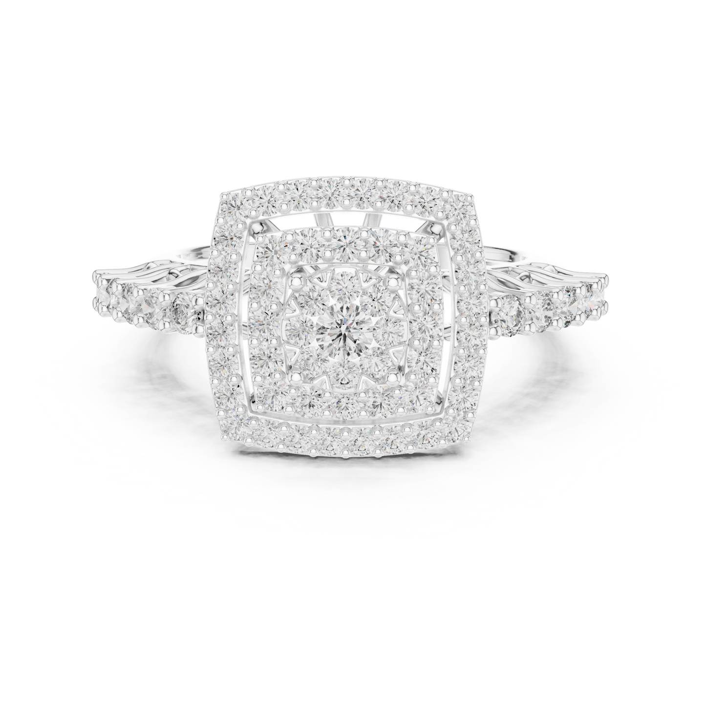 Mixed Shape Lab Grown Diamond Halo Ring