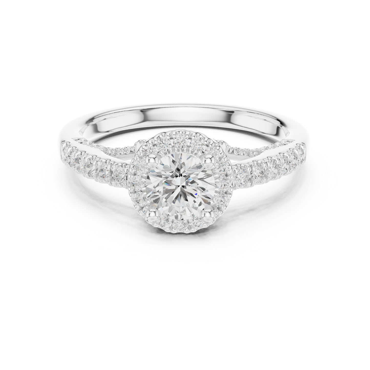 Round Halo Lab Grown Diamond Ring