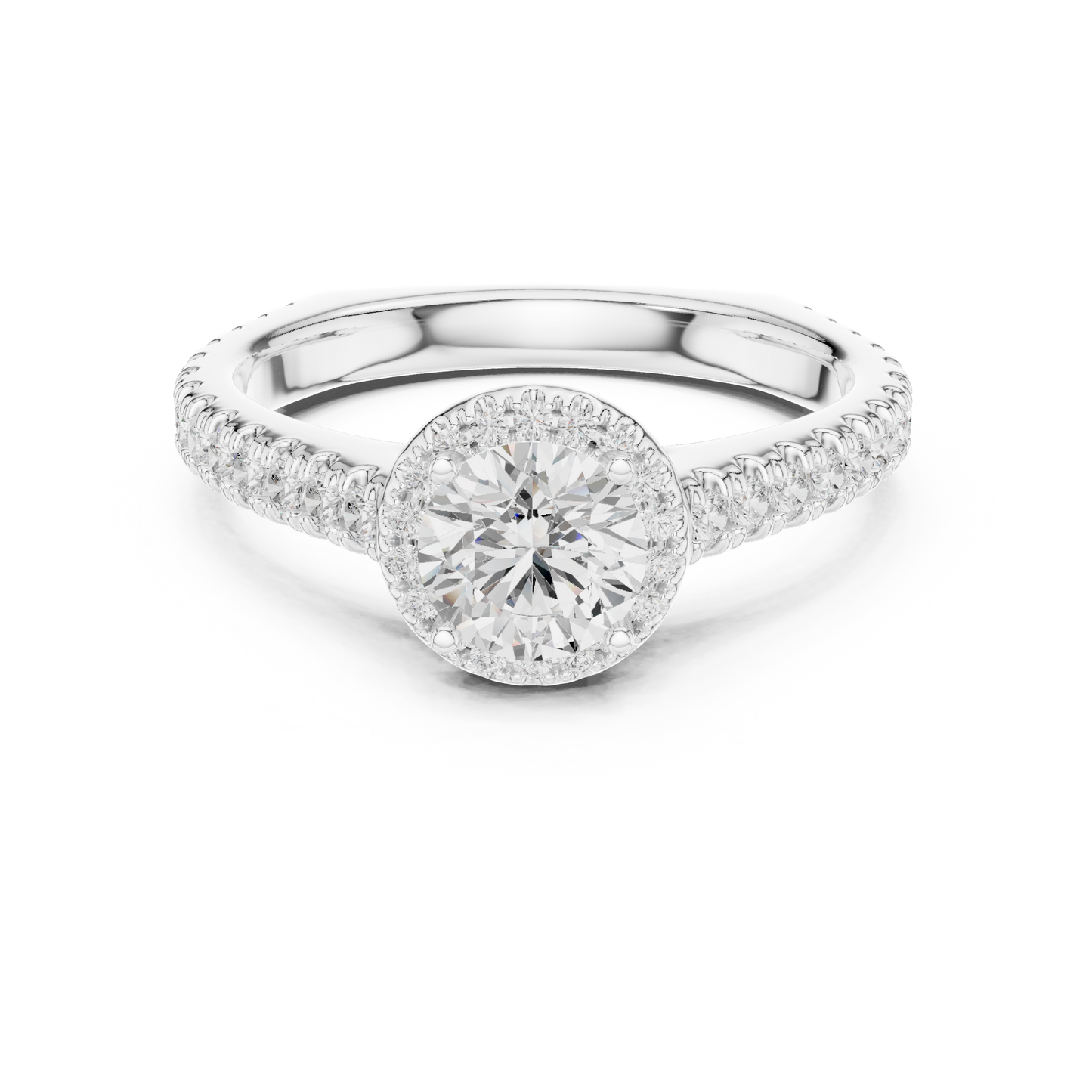 Round Halo Lab Grown Diamond Ring