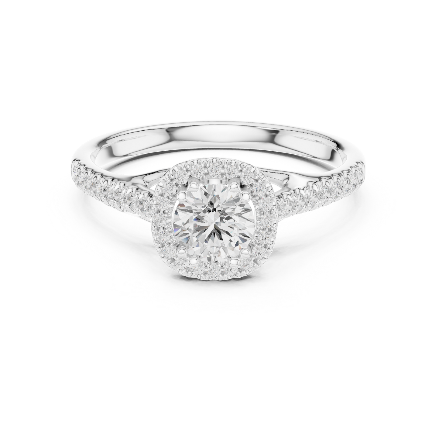 Round Halo Lab Grown Diamond Ring