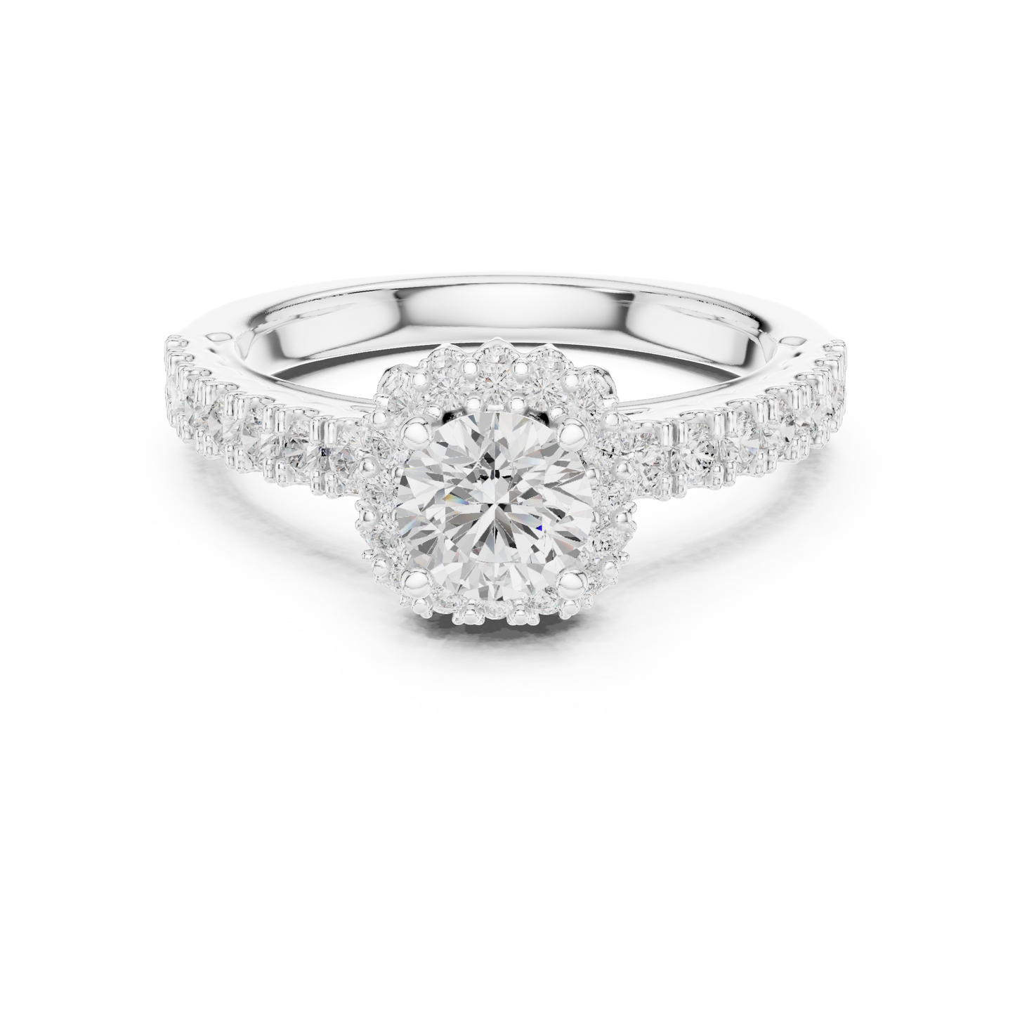 Round Halo Lab Grown Diamond Ring