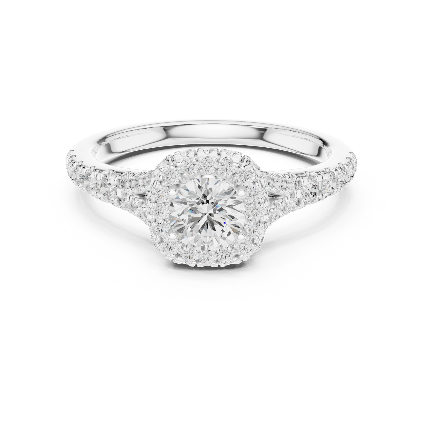 Round Halo Lab Grown Diamond Ring