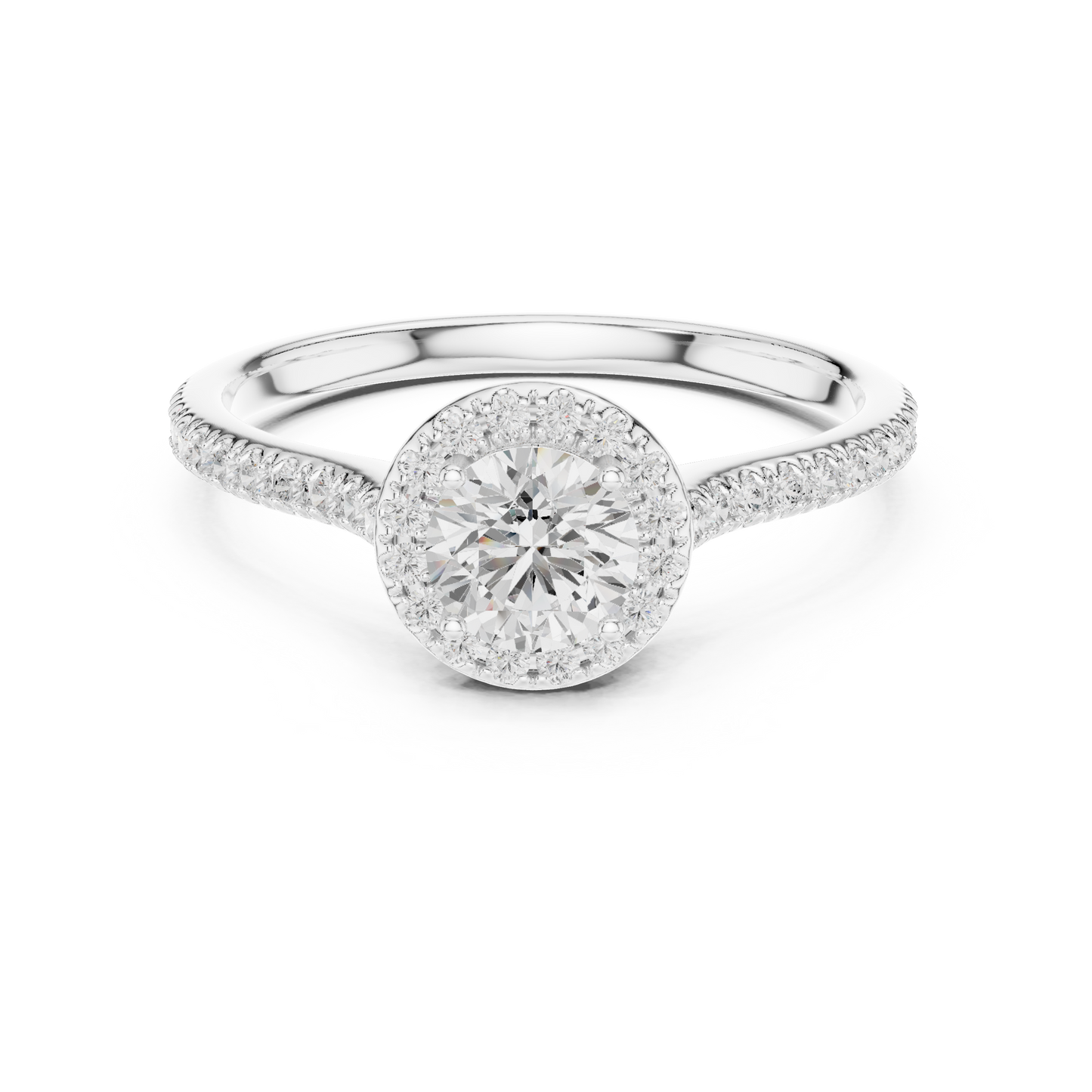 Round Halo Lab Grown Diamond Ring