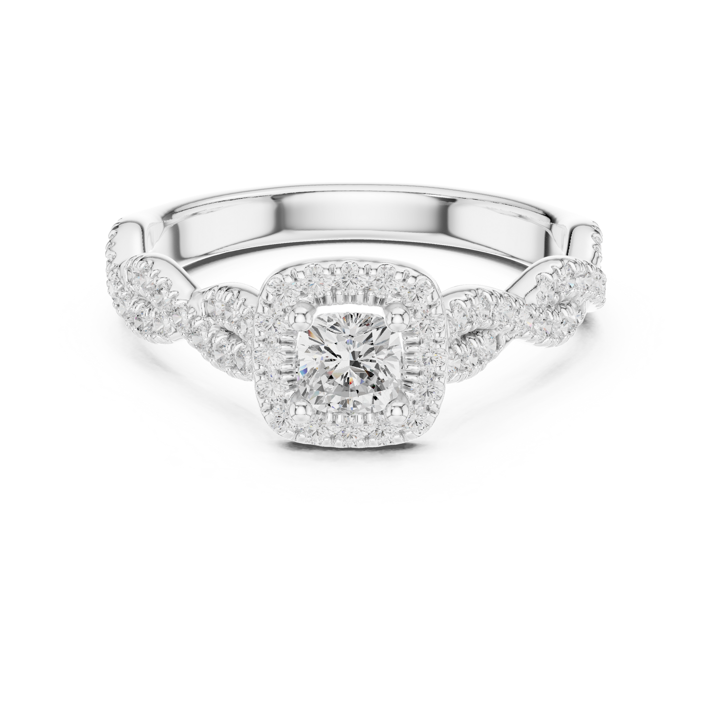 Round Halo Lab Grown Diamond Ring
