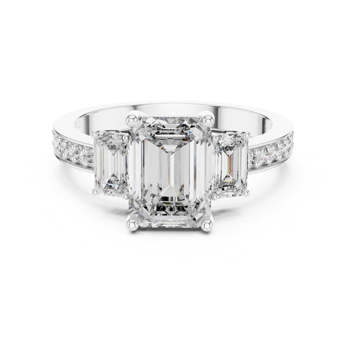 Mixed Shape Lab Grown Diamond Side Stone Ring