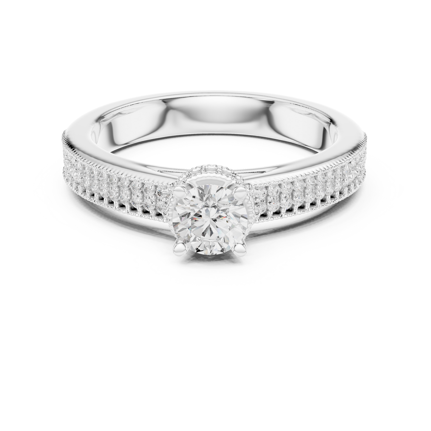 Round Halo Lab Grown Diamond Ring