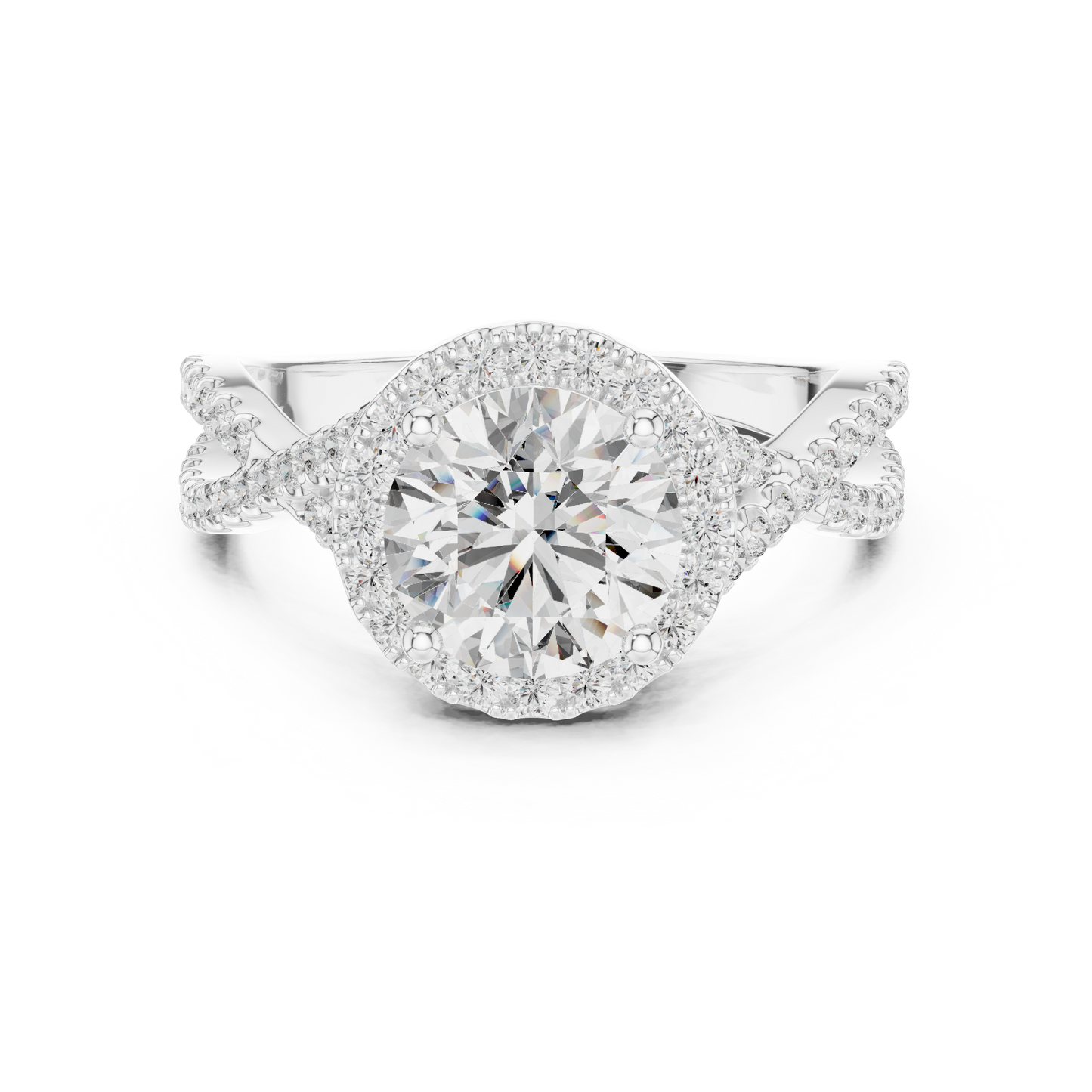 Round Halo Lab Grown Diamond Ring