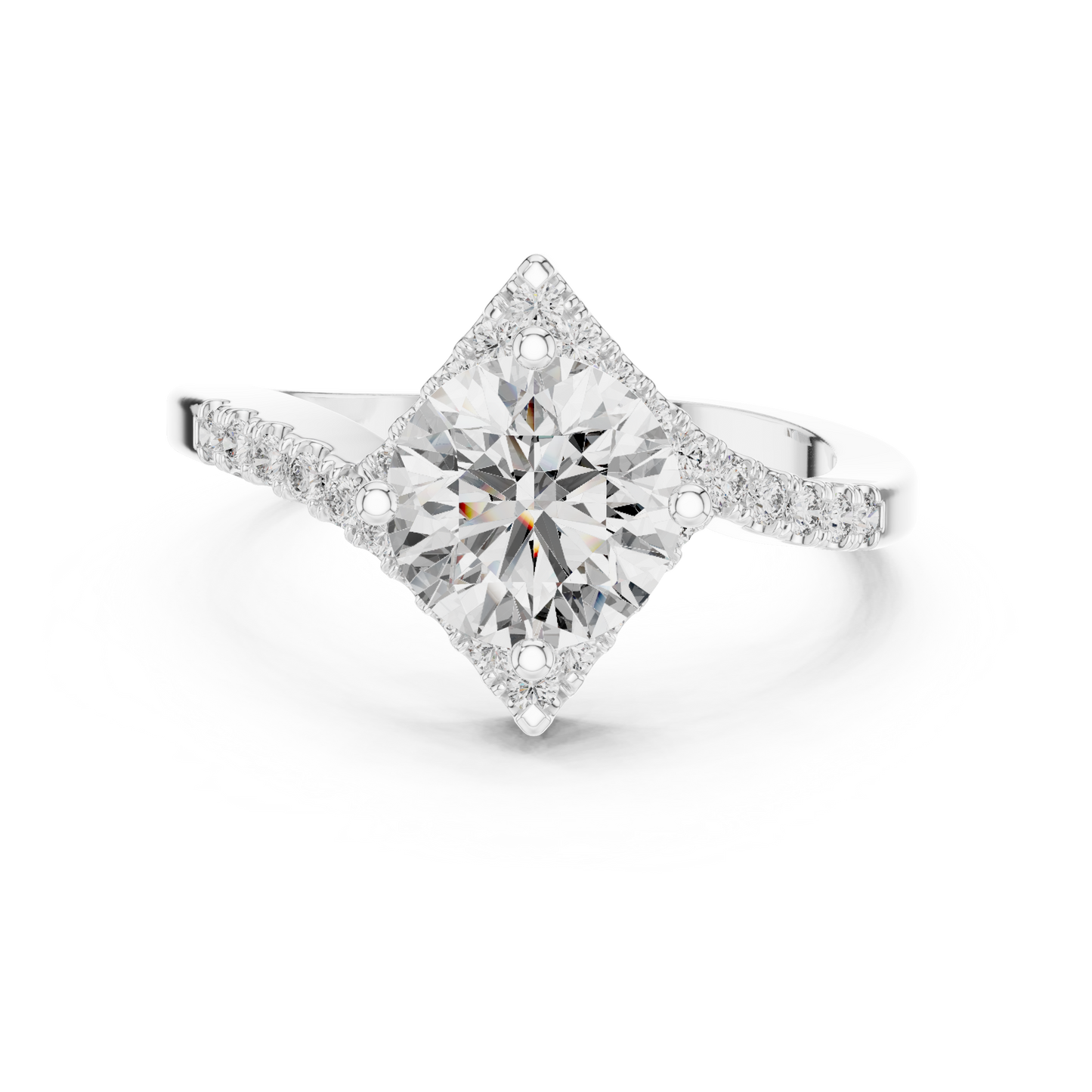 Round Halo Lab Grown Diamond Ring