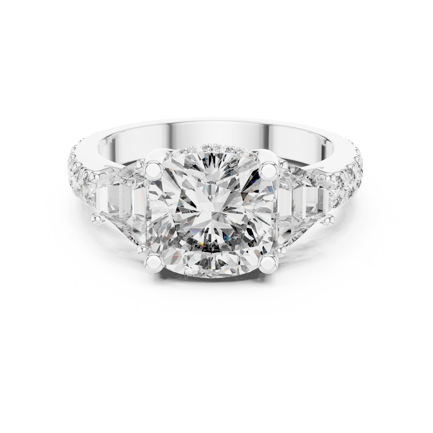 Mixed Shape Lab Grown Diamond Side Stone Ring