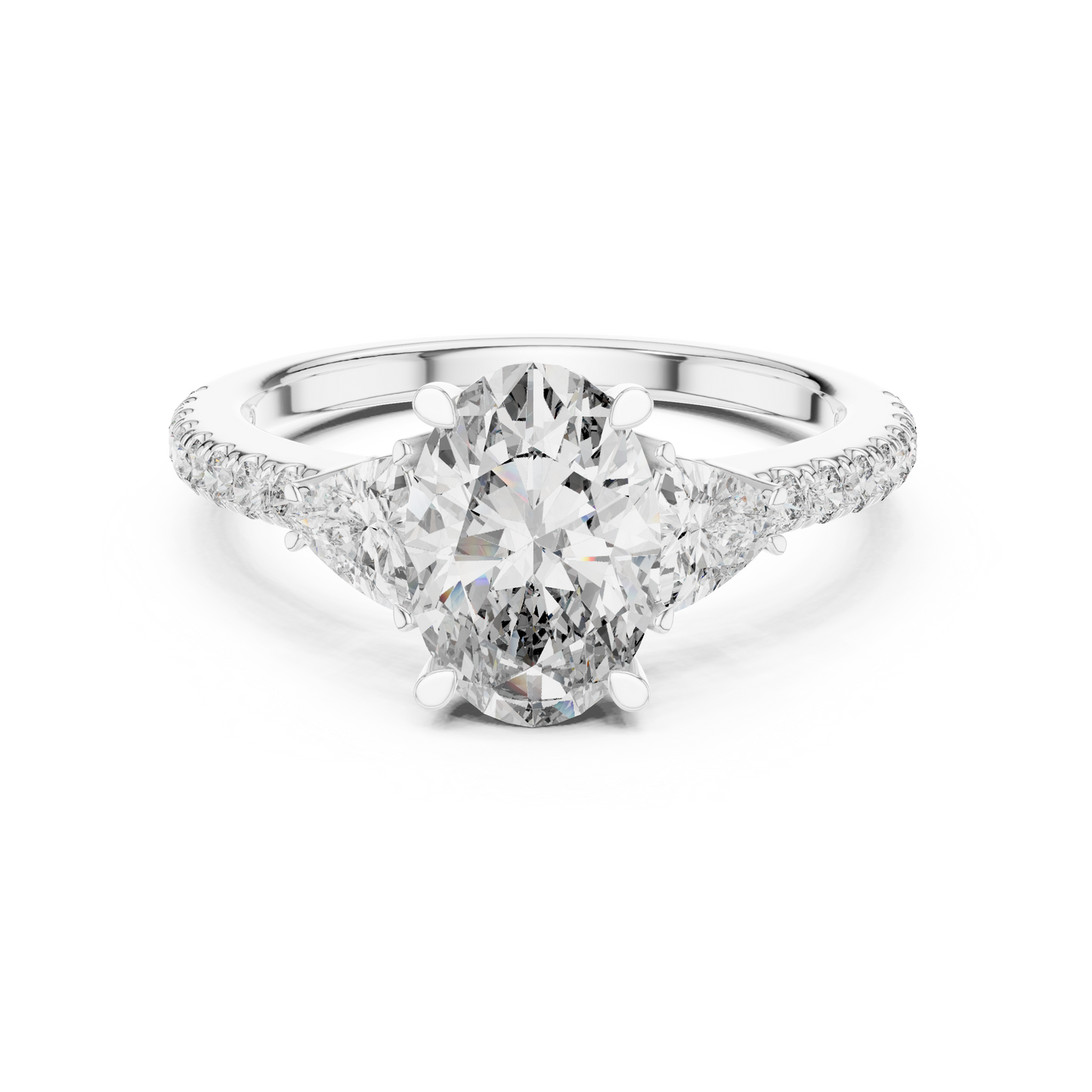 Mixed Shape Lab Grown Diamond Side Stone Ring