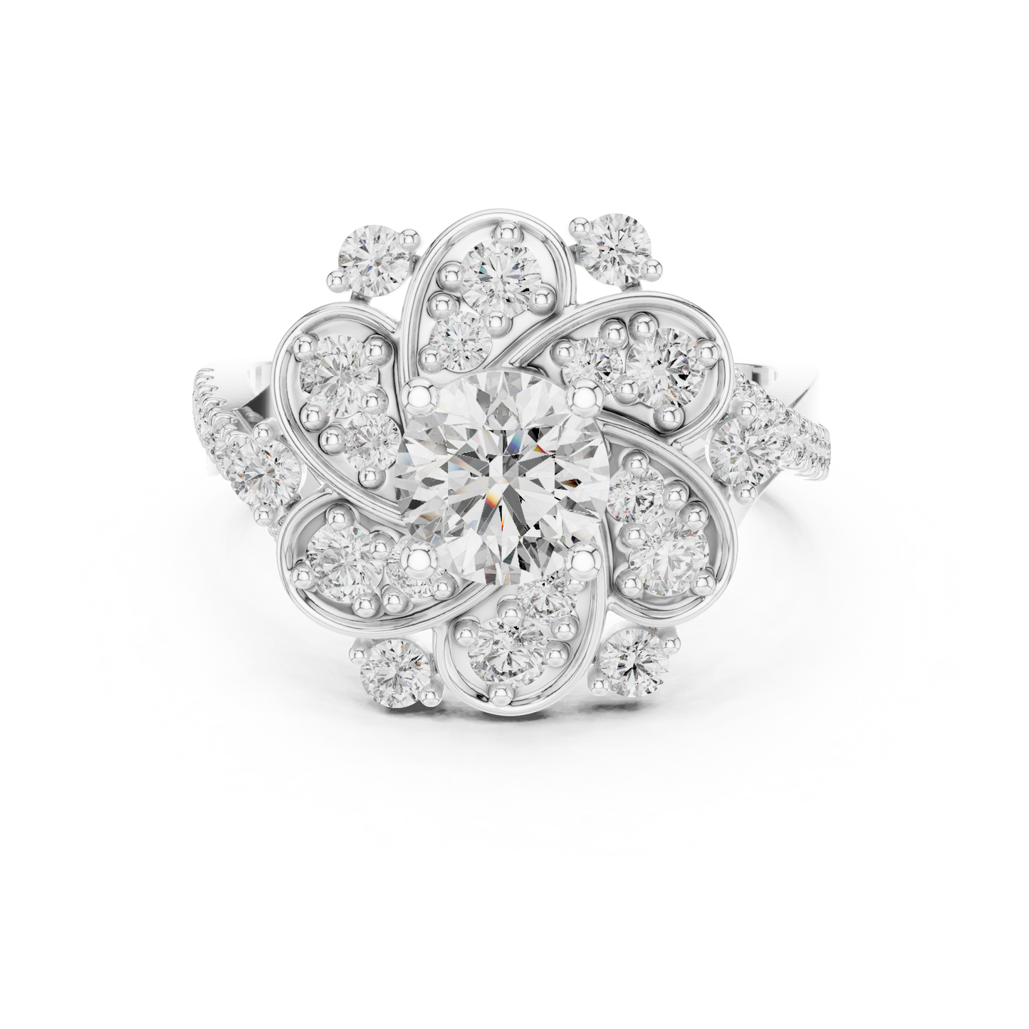 Round Halo Lab Grown Diamond Ring