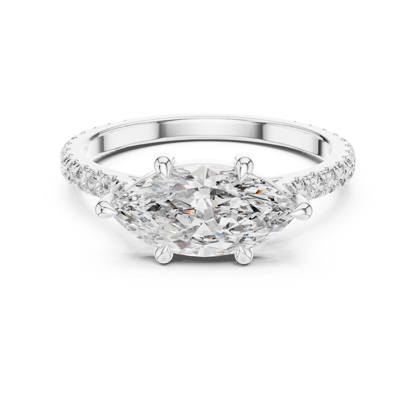 Mixed Shape Lab Grown Diamond Side Stone Ring
