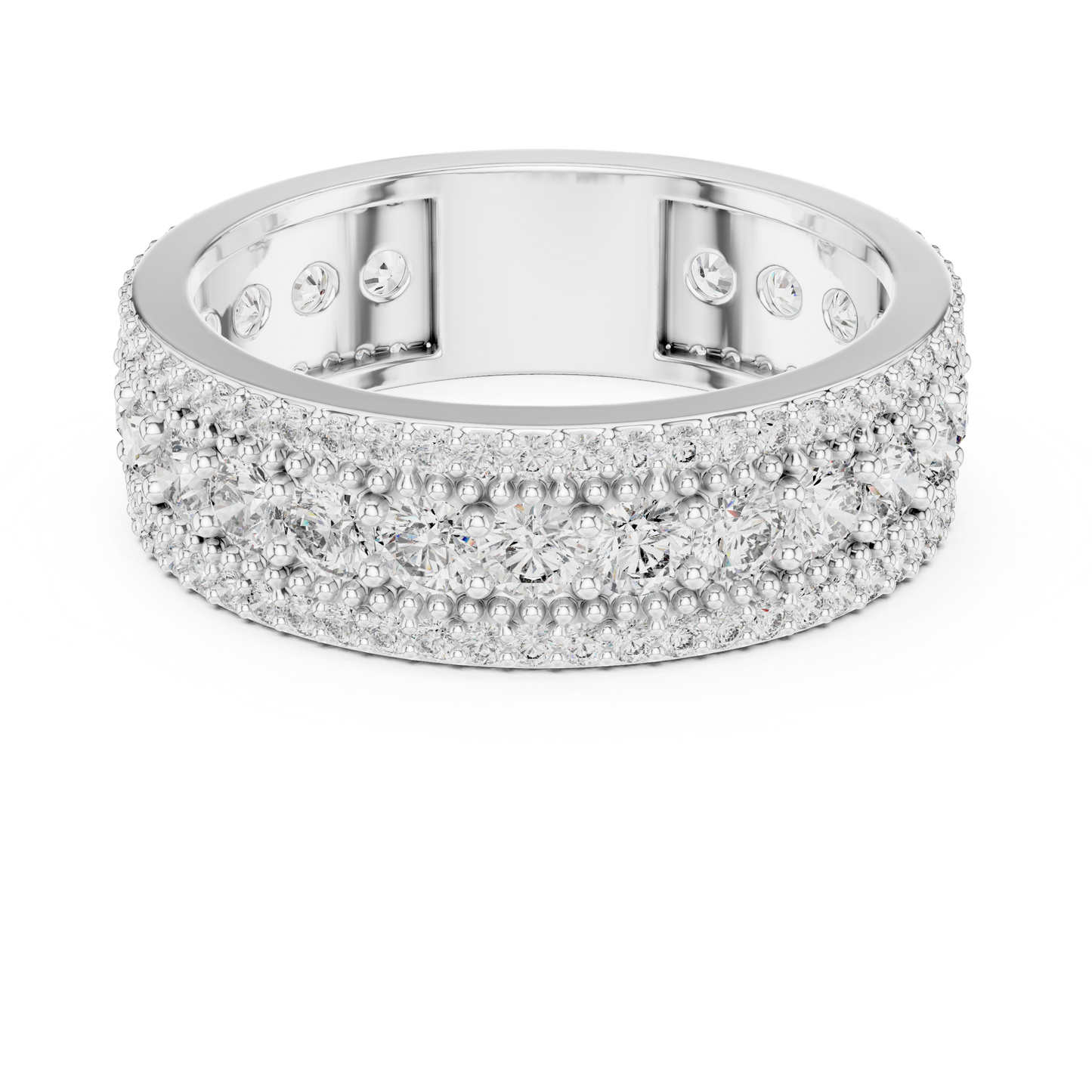 Round Pave Lab Grown Diamond Ring