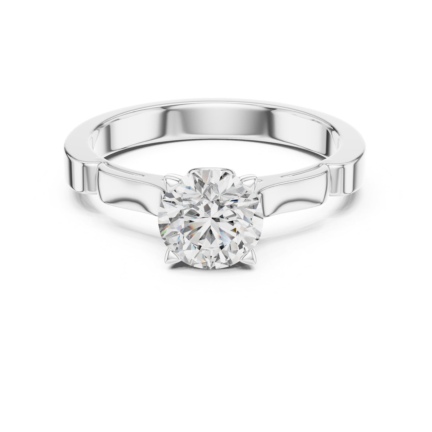 Round Solitaire Lab Grown Diamond Ring
