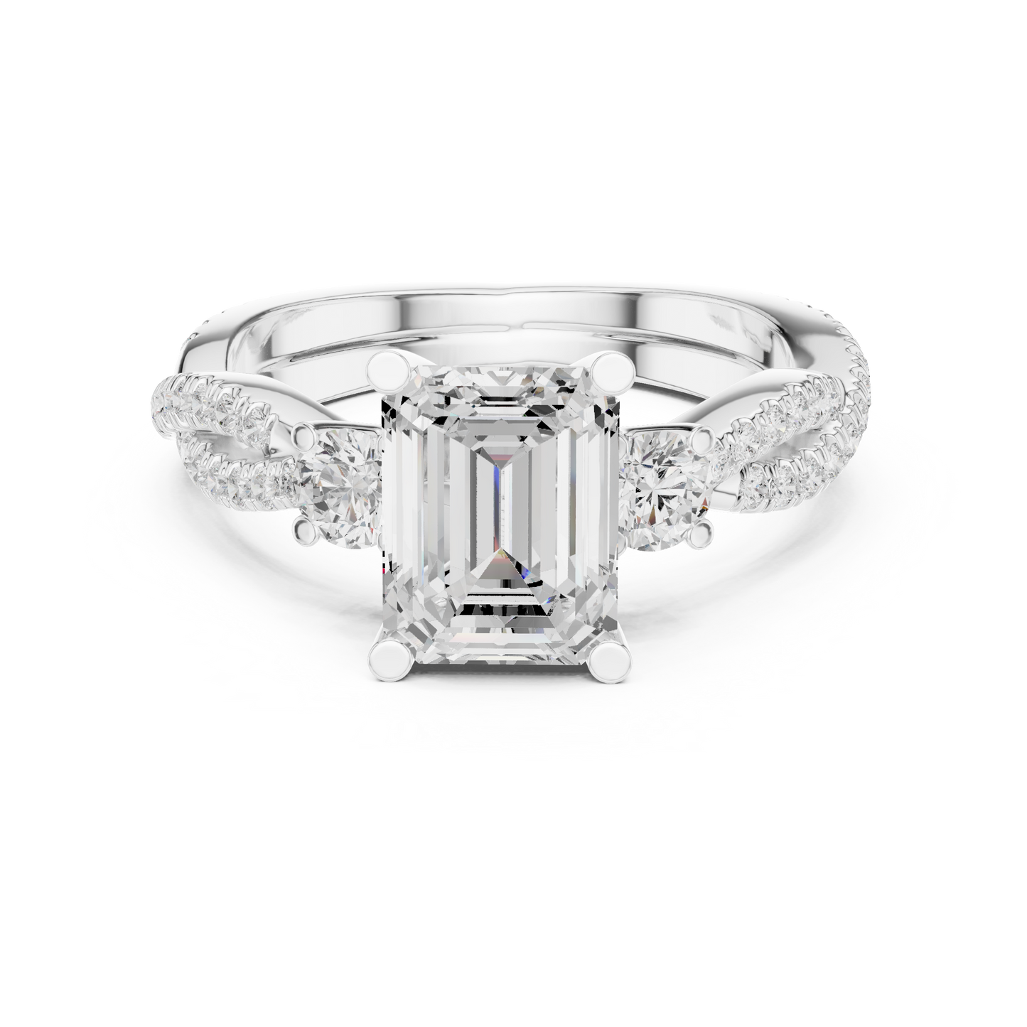 Mixed Shape Lab Grown Diamond Side Stone Ring