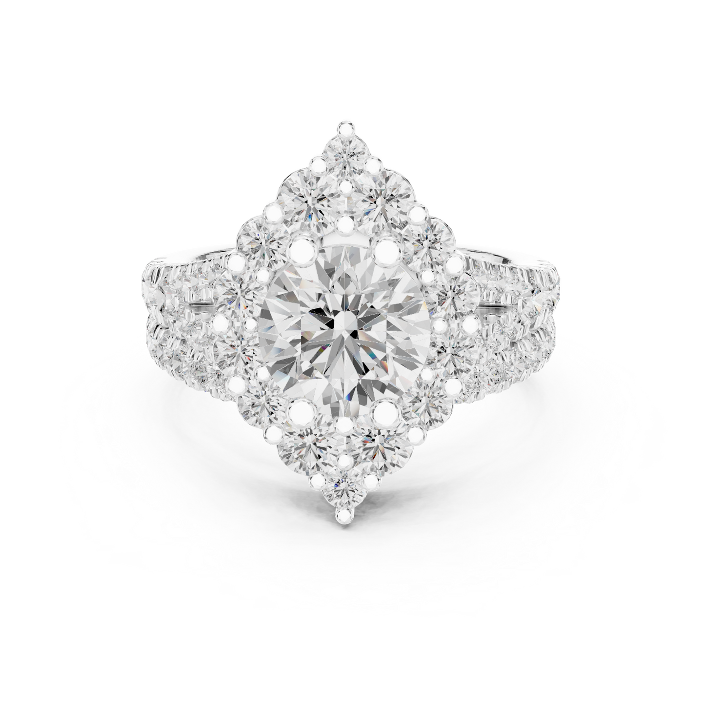 Round Halo Lab Grown Diamond Ring