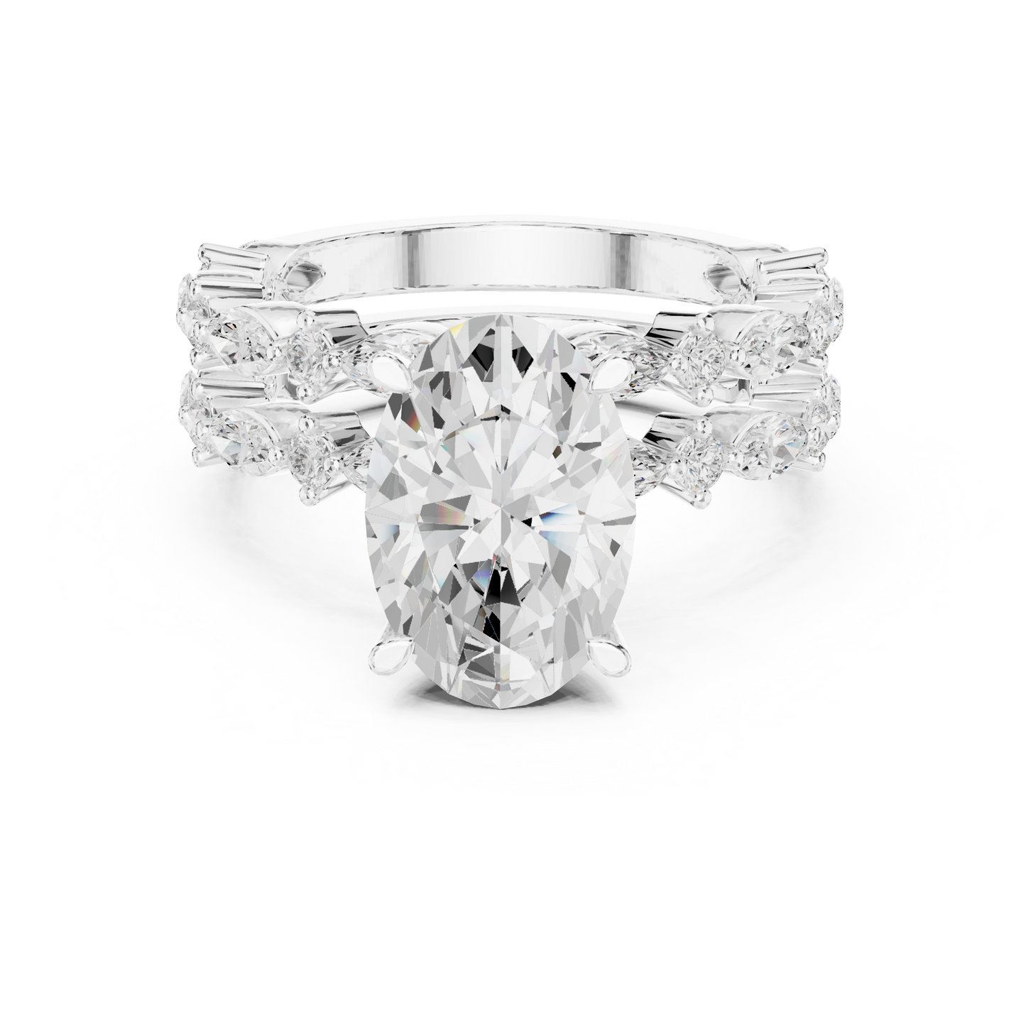 Mixed Shape Lab Grown Diamond Side Stone Ring