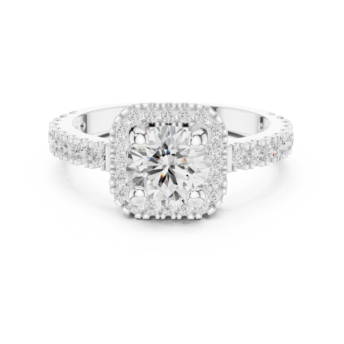 Round Halo Lab Grown Diamond Ring