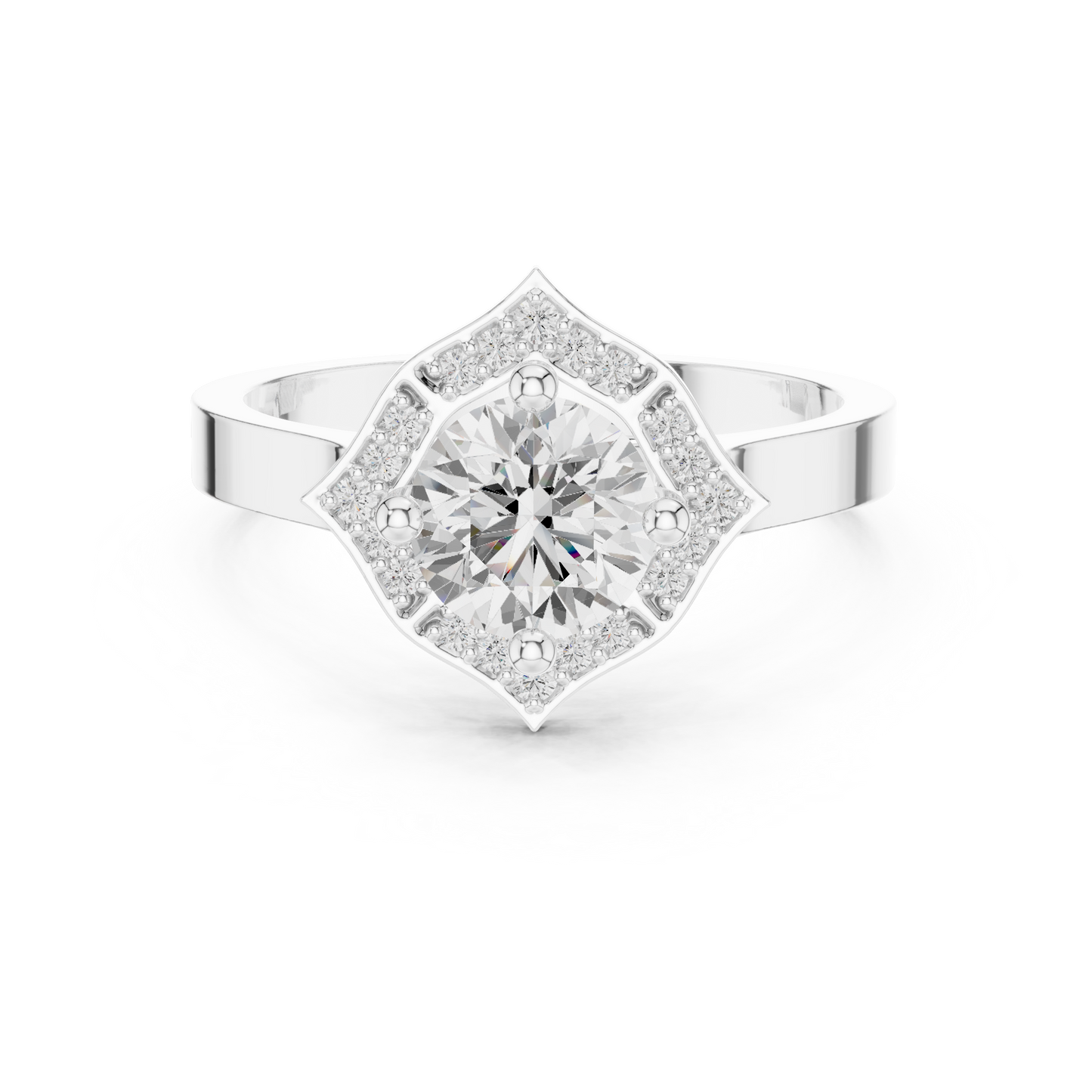 Round Halo Lab Grown Diamond Ring