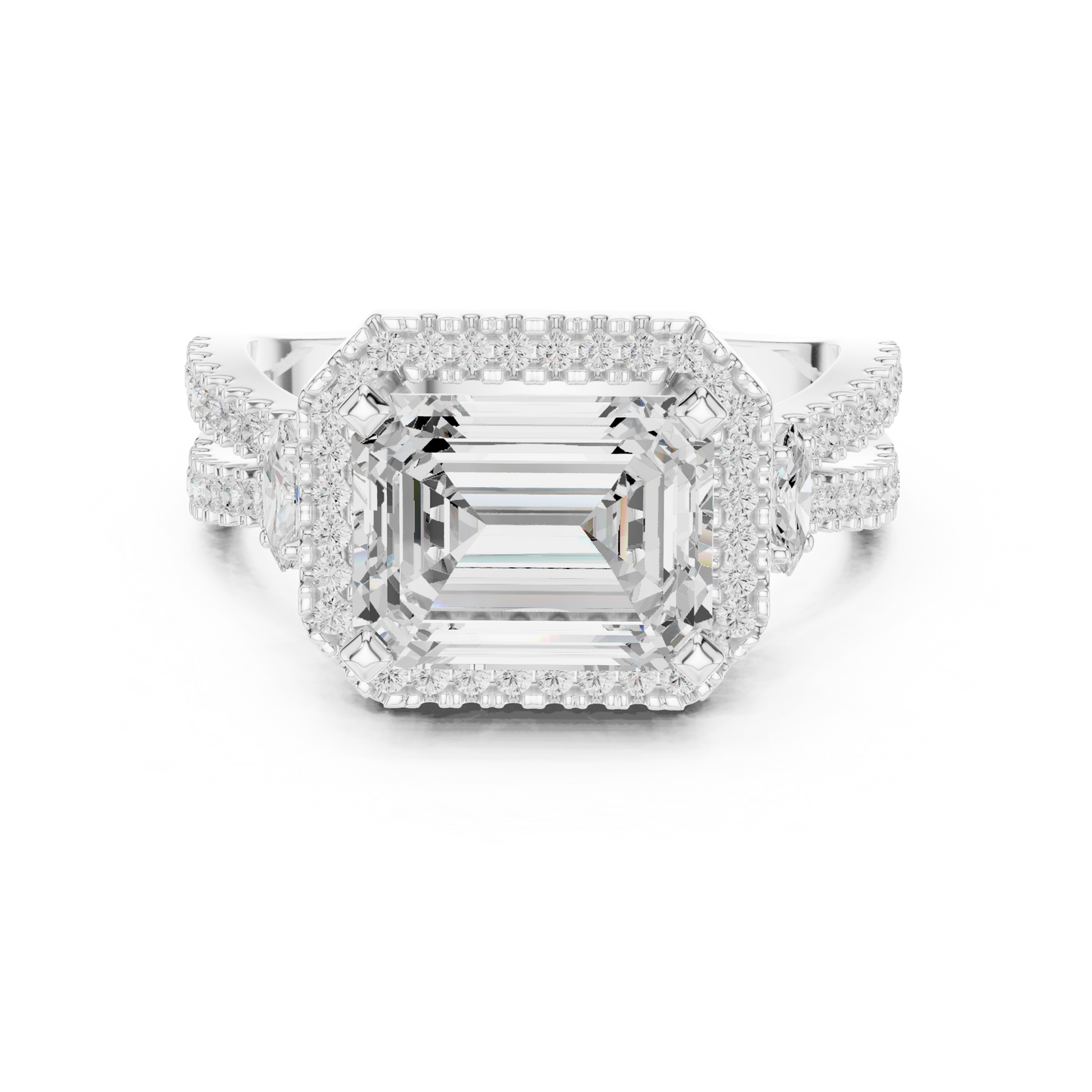 Mixed Shape Lab Grown Diamond Halo Ring