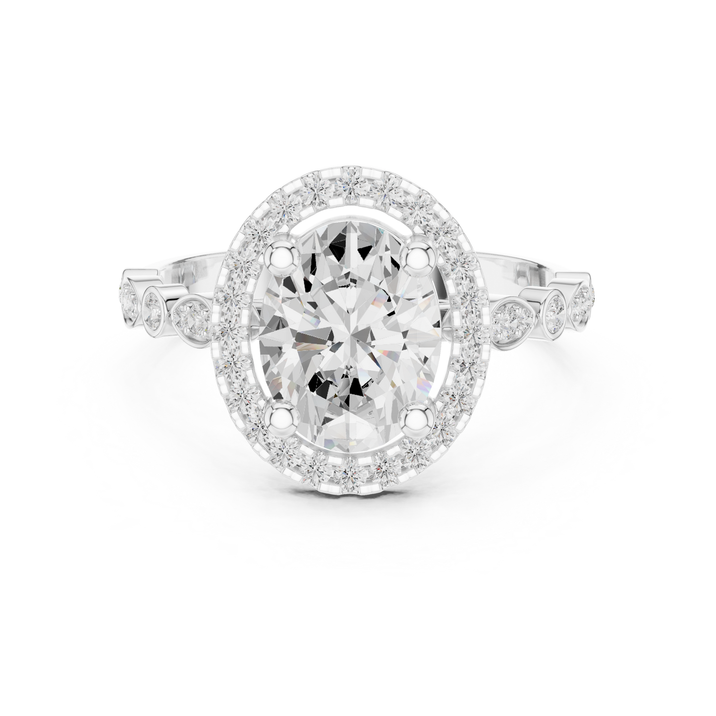 Mixed Shape Lab Grown Diamond Halo Ring